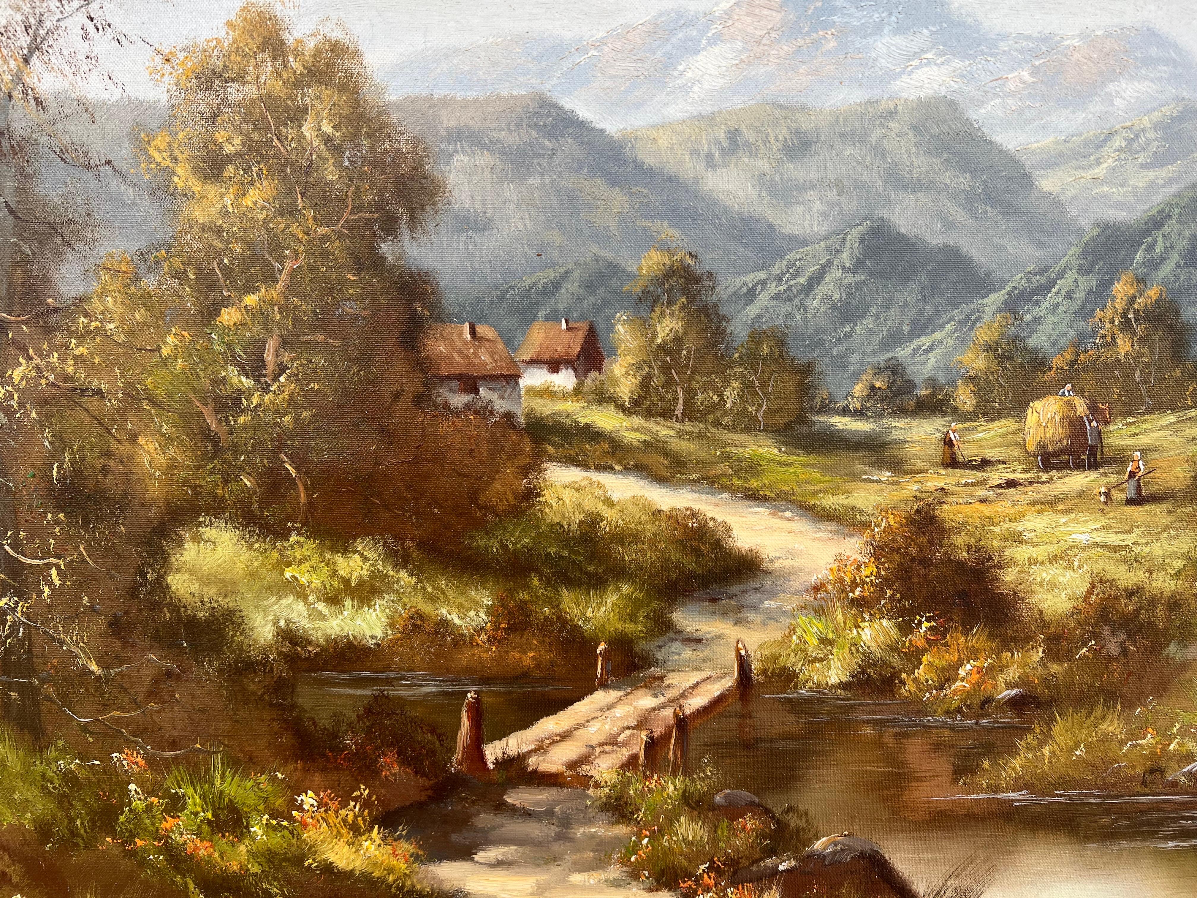 Original European Landscape By Listed Artist Lothar Baumann In Good Condition For Sale In San Diego, CA