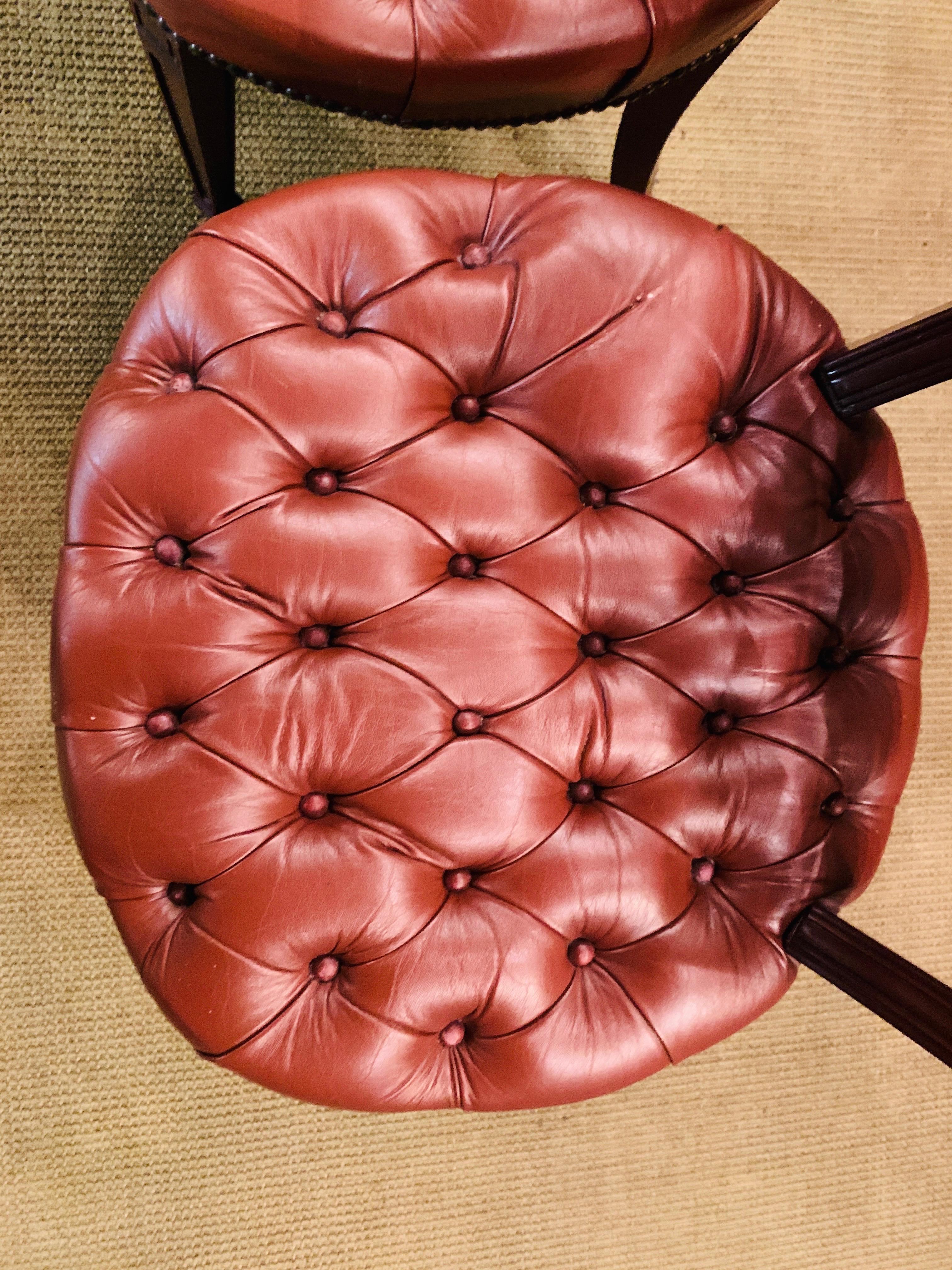 two Original Exclusive Chesterfield Chairs read leather 1