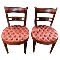 two Original Exclusive Chesterfield Chairs read leather 