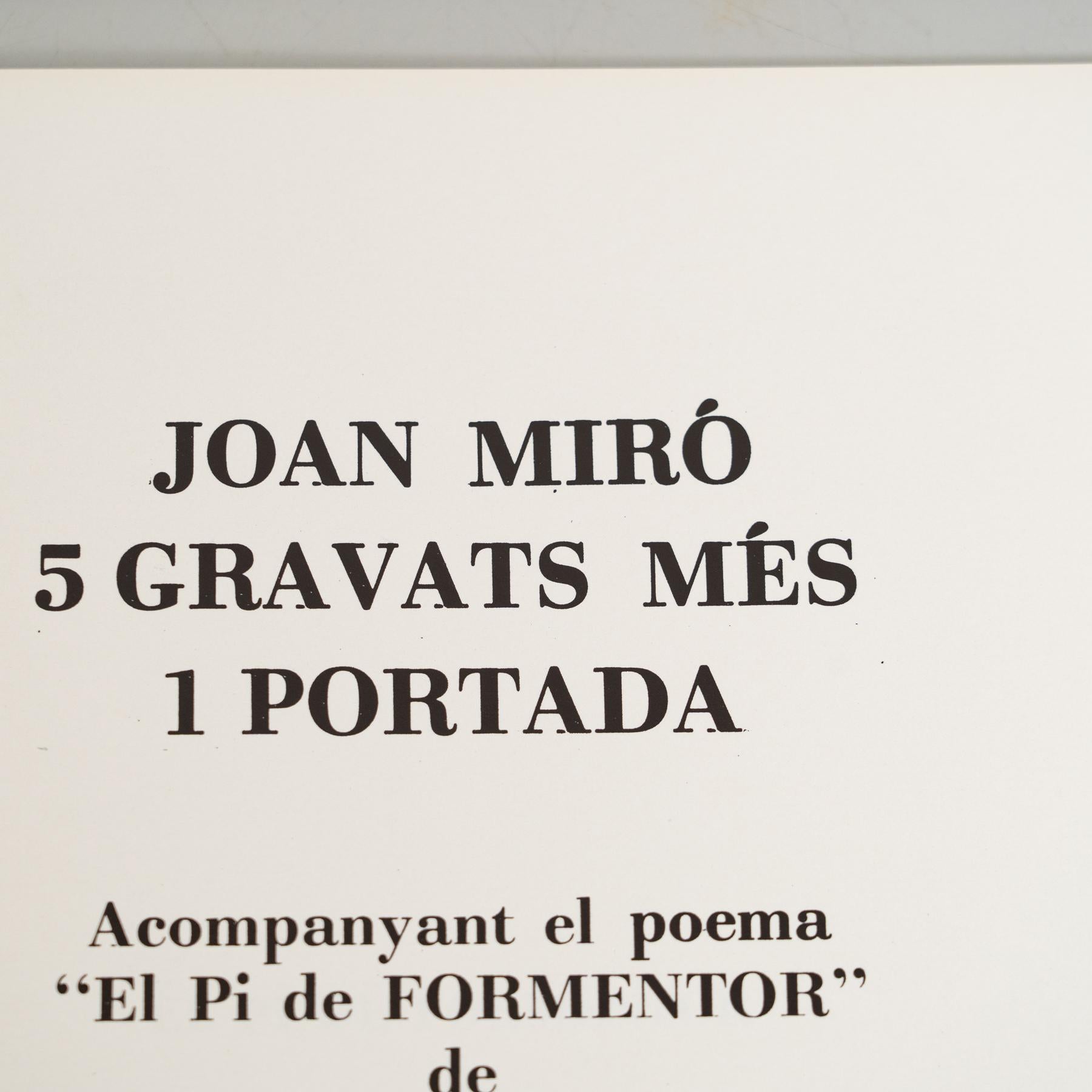 Original Exhibition Catalog – 5 Grabats Més 1 Portada by Joan Miró, Sala Gaspar In Good Condition For Sale In Barcelona, ES