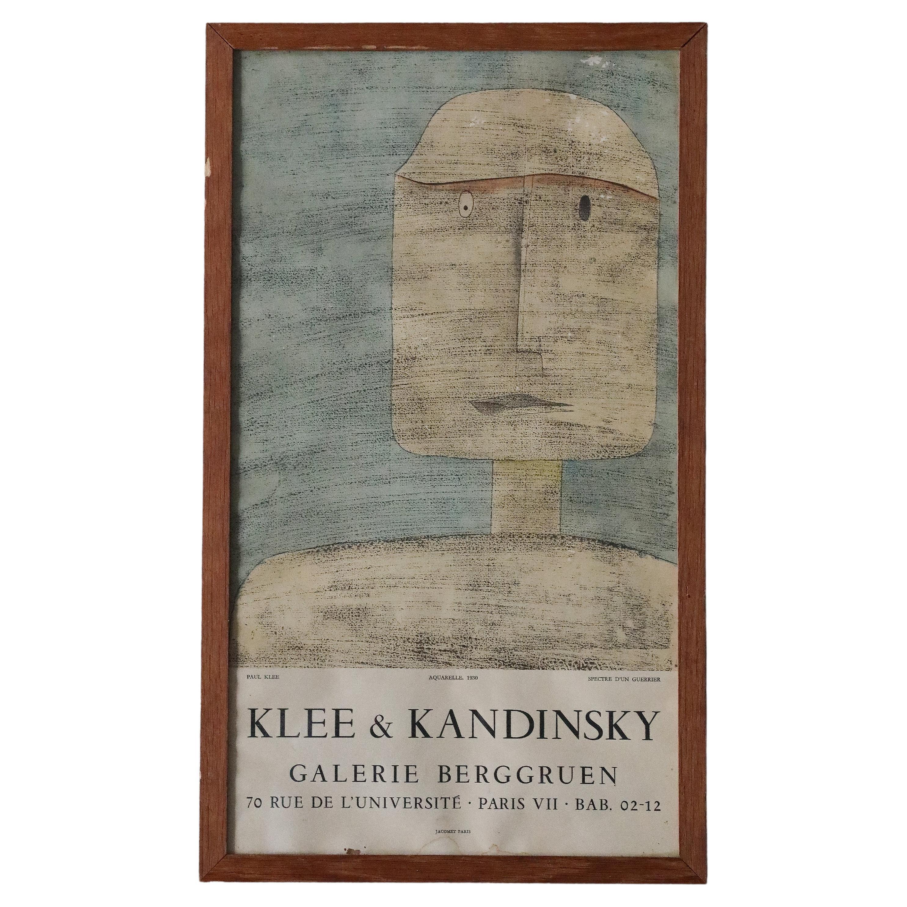 Original Exhibition Poster Klee & Kandinsky, Galerie Berggruen by Jacomet, Paris For Sale