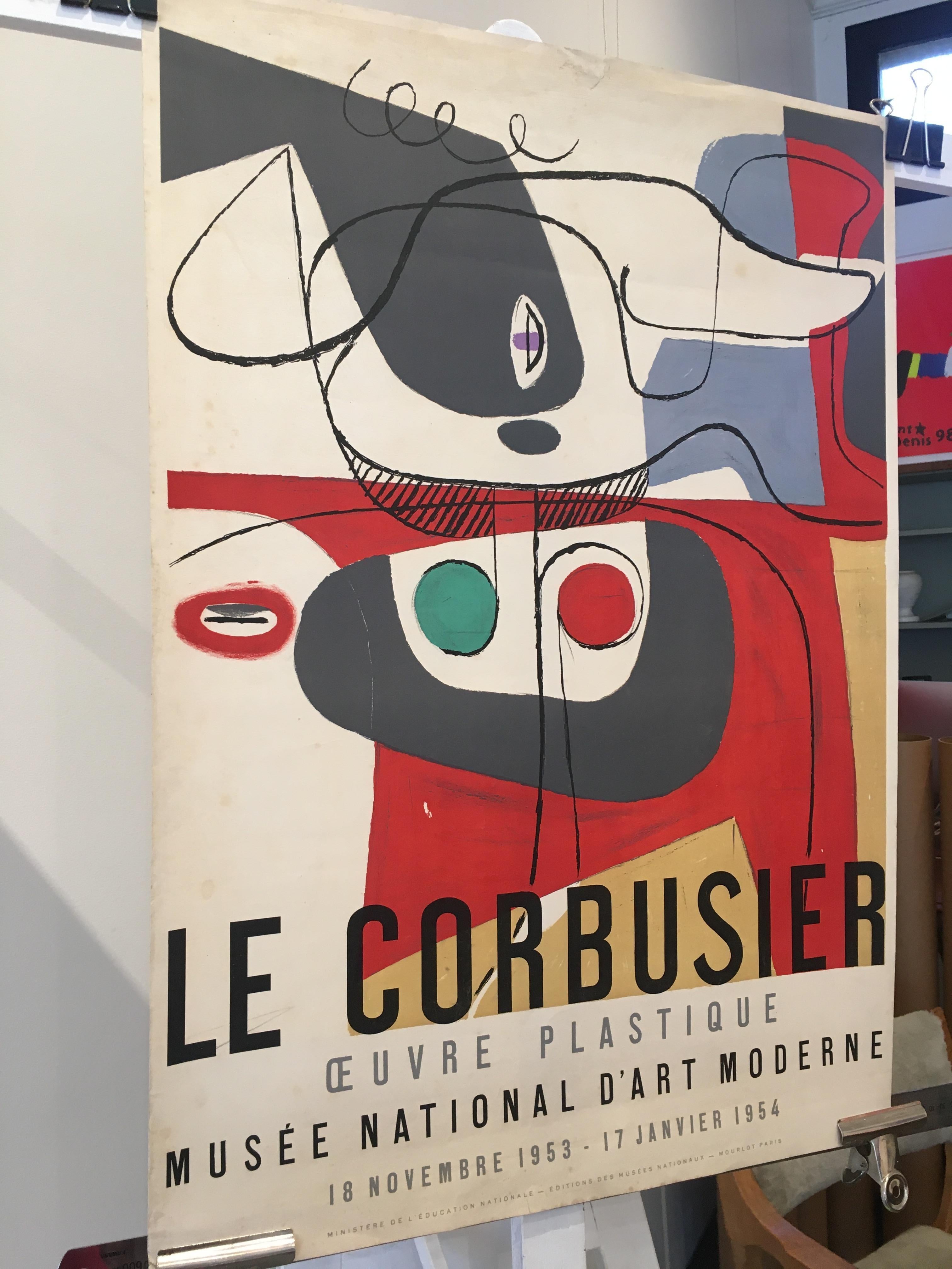 Original Exhibition Poster, Le Corbusier, 'Musee National D’art Moderne', 1953 1