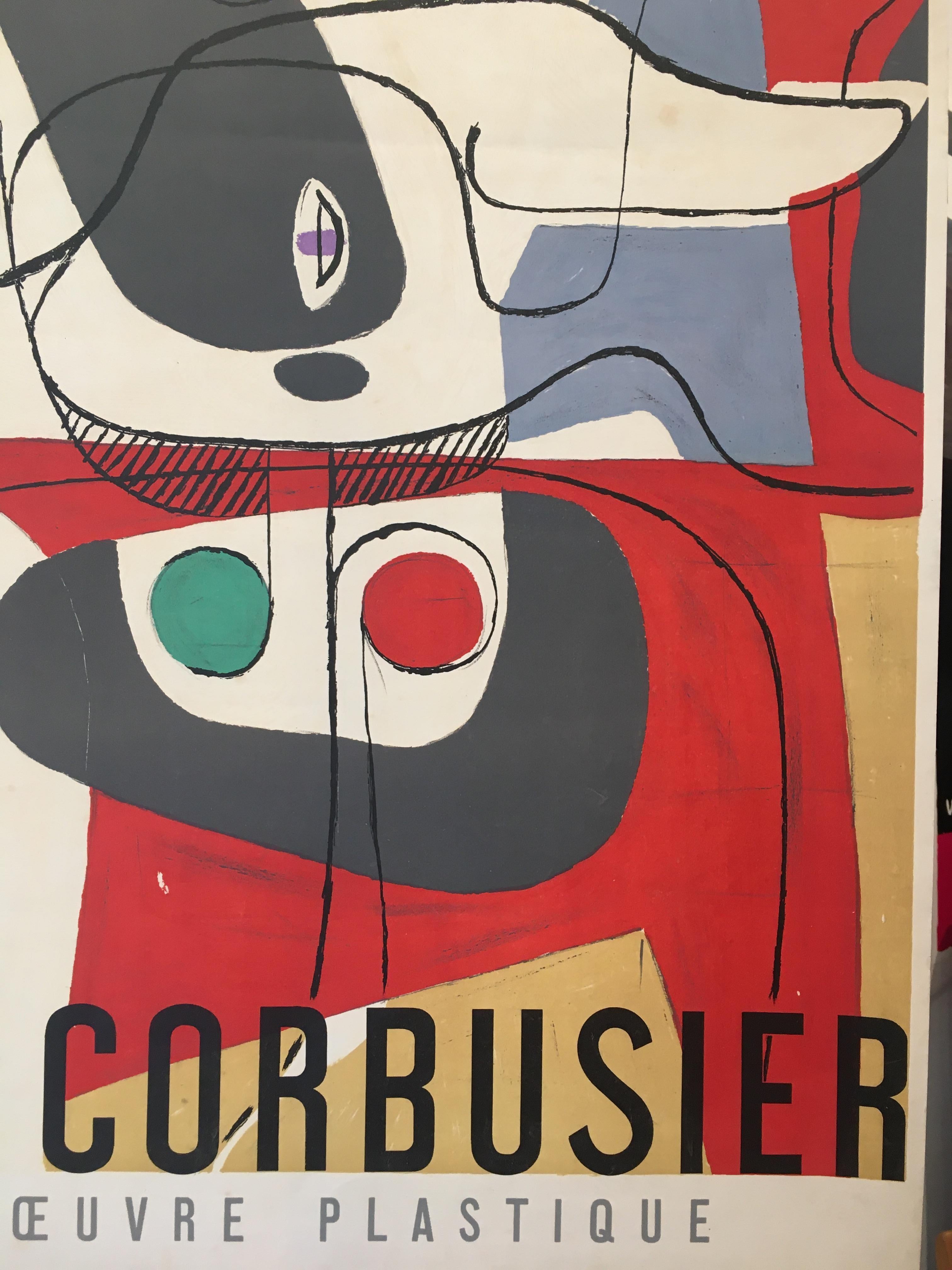 Mid-20th Century Original Exhibition Poster, Le Corbusier, 'Musee National D’art Moderne', 1953