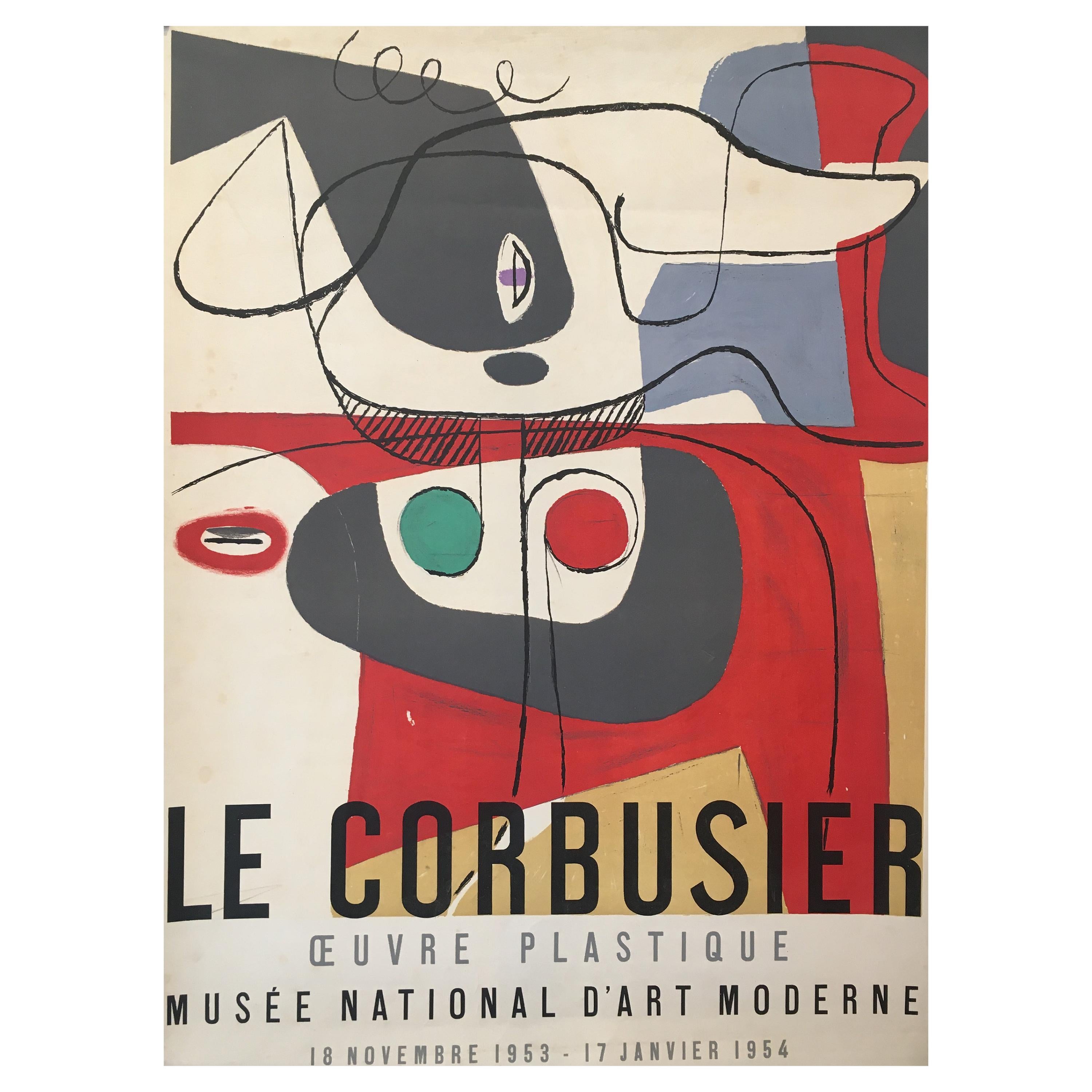 Original Exhibition Poster, Le Corbusier, 
Musee National D’art Moderne
, 1953