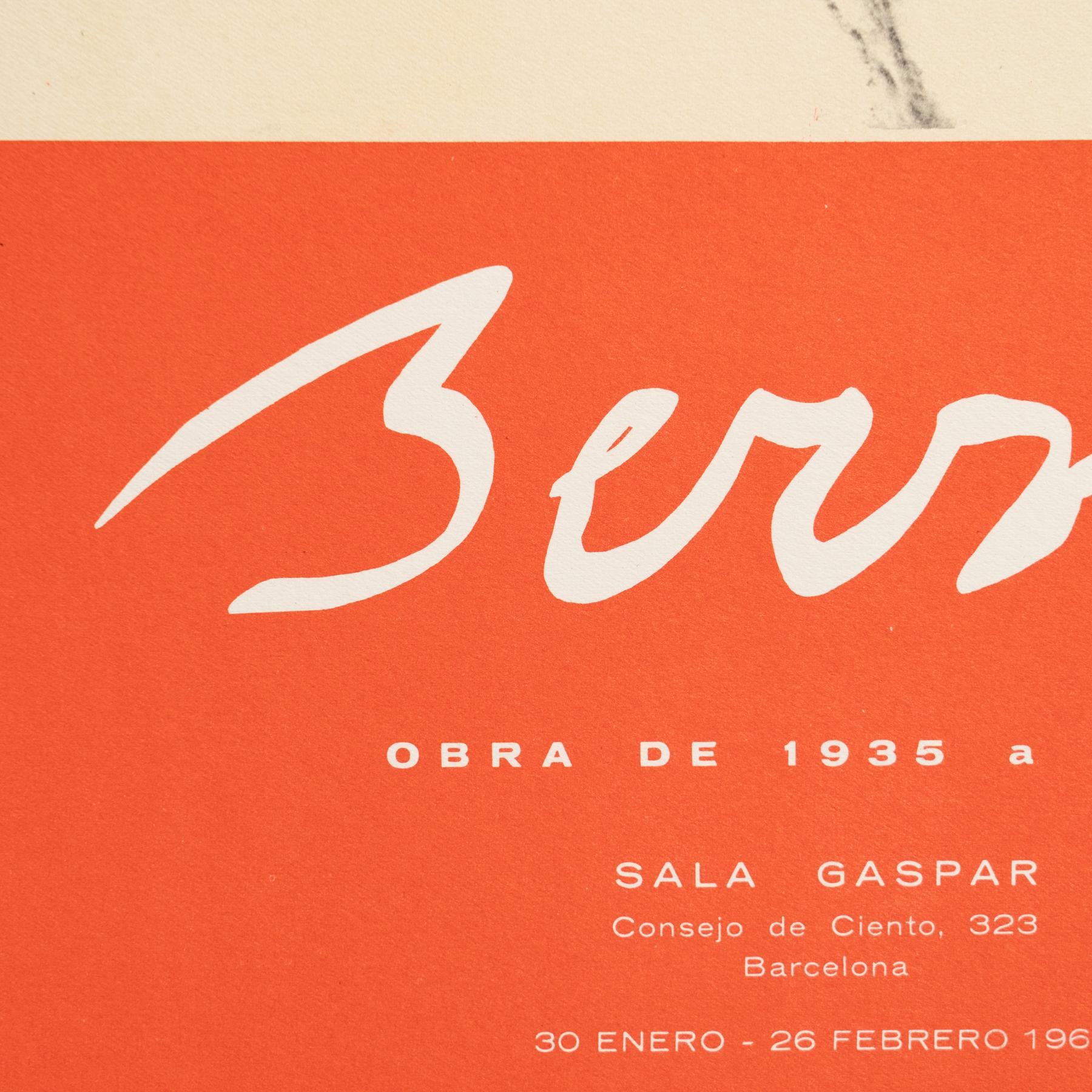 Cartel original de la exposición  Obra de 1935 a 1965 de Francesc Serra, Sala Gaspar en venta 1