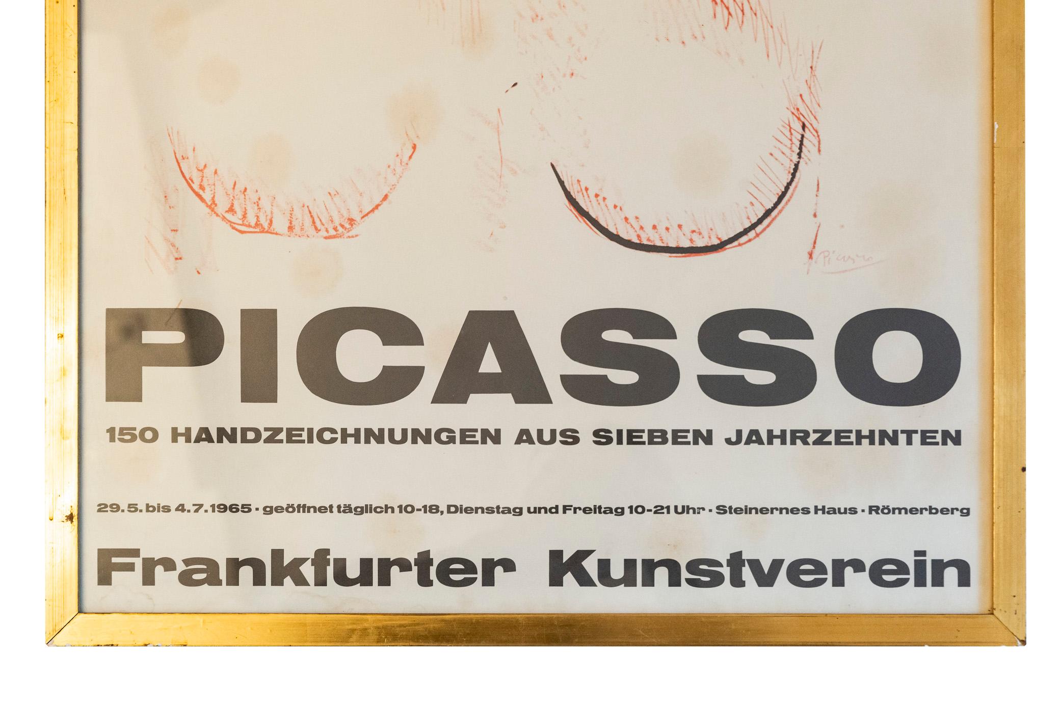 Mid-Century Modern Affiche d'origine d'une exposition de Picasso, Allemagne, 1965 en vente
