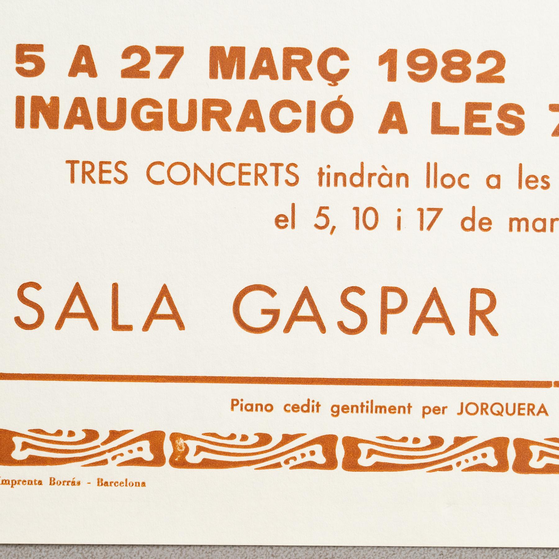 Original Exhibition Poster – Pentagrama, Various Artists, Sala Gaspar, 1982 In Good Condition For Sale In Barcelona, ES