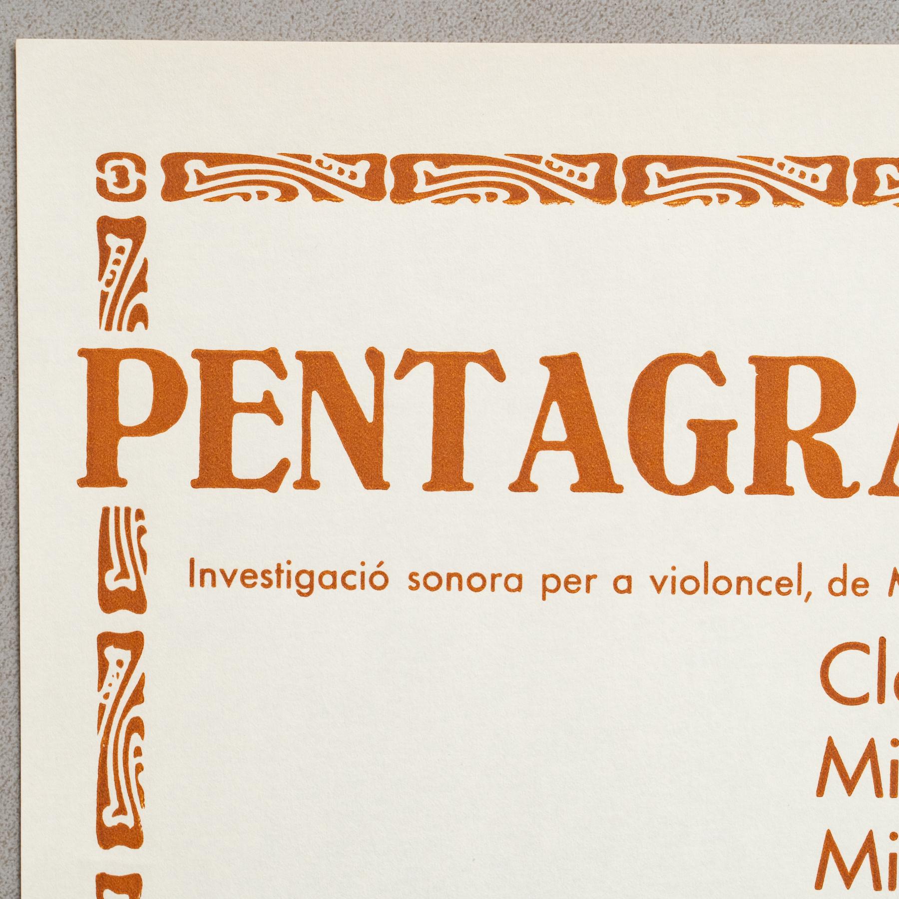 Original Exhibition Poster – Pentagrama, Various Artists, Sala Gaspar, 1982 In Good Condition For Sale In Barcelona, ES