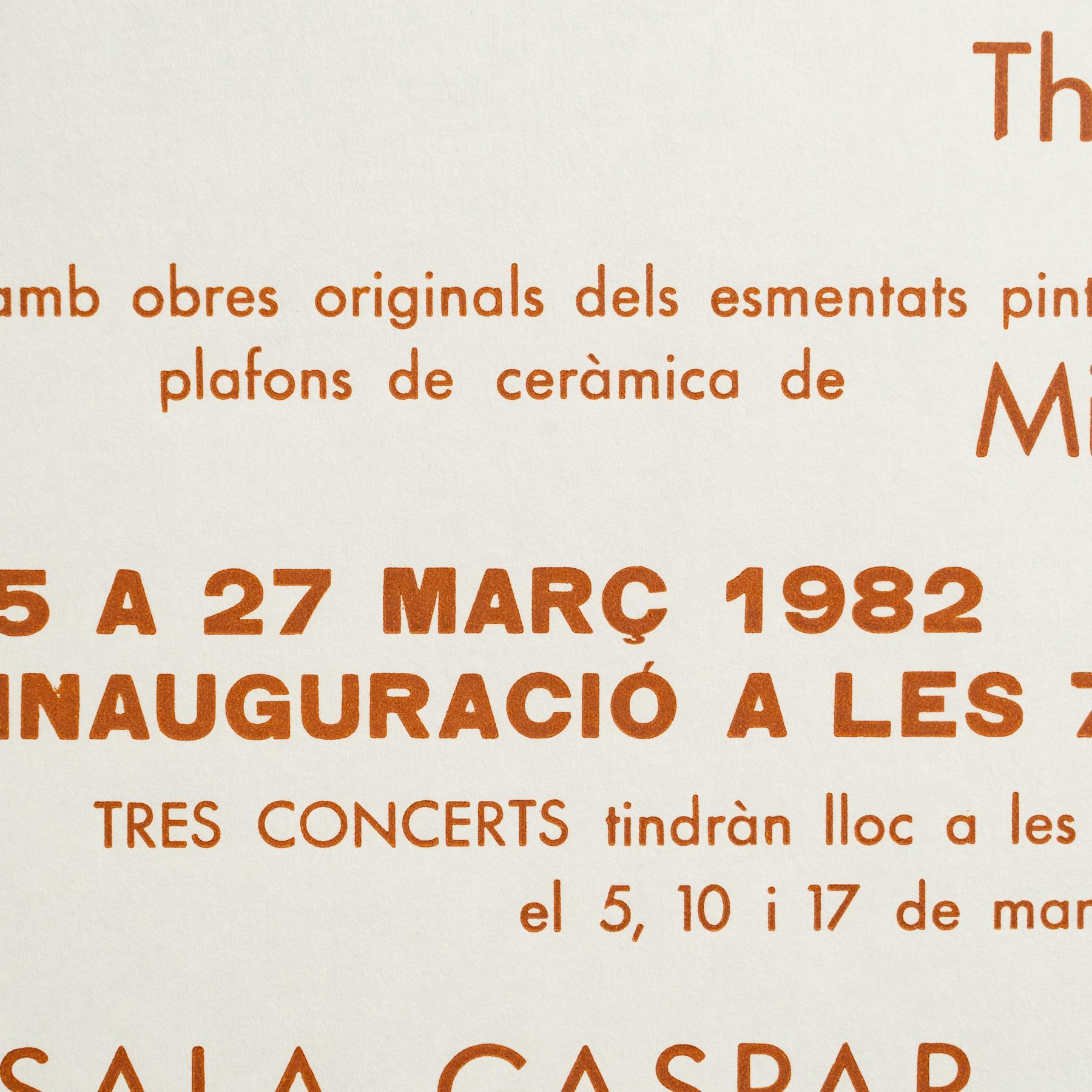 Cartel Original de Exposición - Pentagrama, Various Artists, Sala Gaspar, 1982 en Bueno estado para la venta en Barcelona, ES