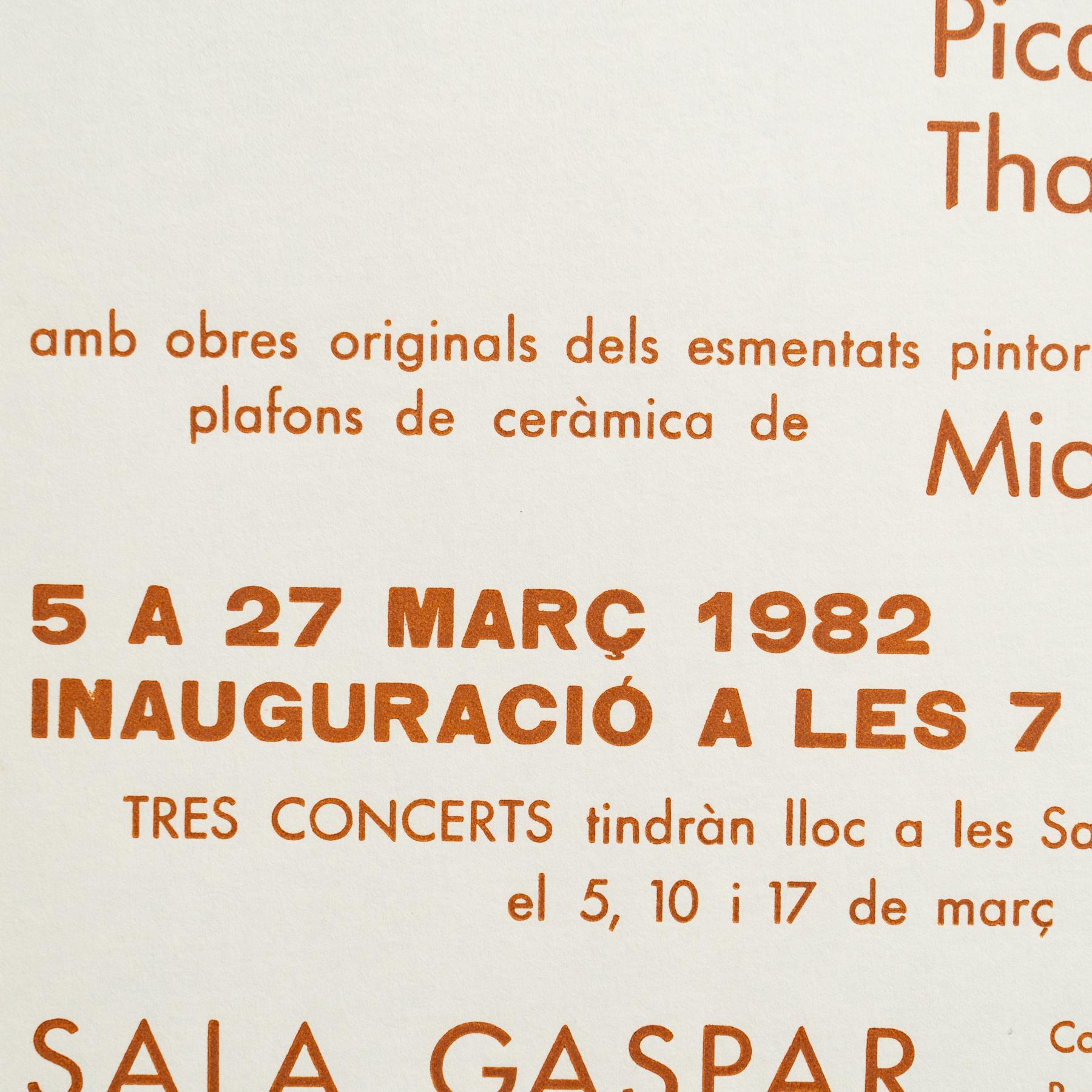 Late 20th Century Original Exhibition Poster – Pentagrama, Various Artists, Sala Gaspar, 1982 For Sale