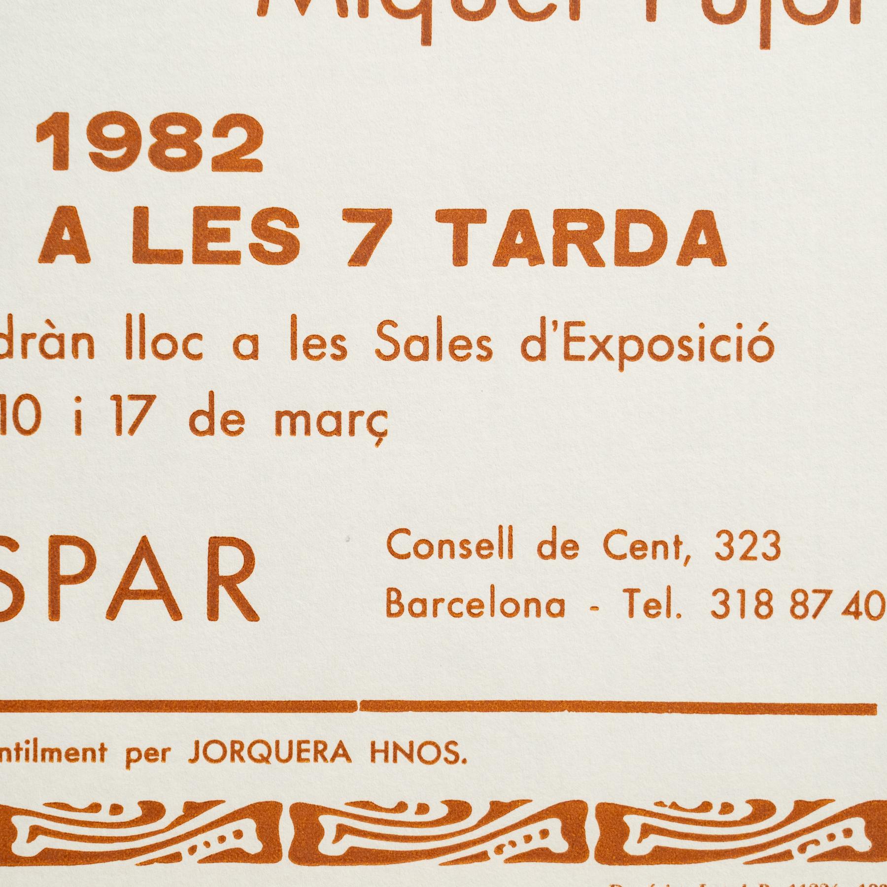 Paper Original Exhibition Poster – Pentagrama, Various Artists, Sala Gaspar, 1982 For Sale