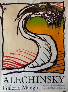 Affiche d'exposition originale, Pierre Alechinsky pour la Galerie Maeght, 1981