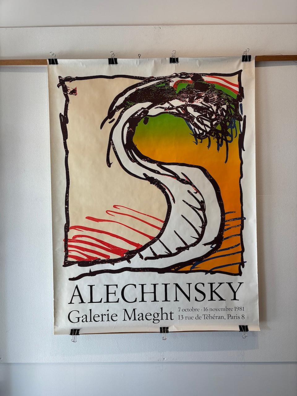 Original-Ausstellungsplakat, Pierre Alechinsky für Galerie Maeght, 1981 (Moderne) im Angebot