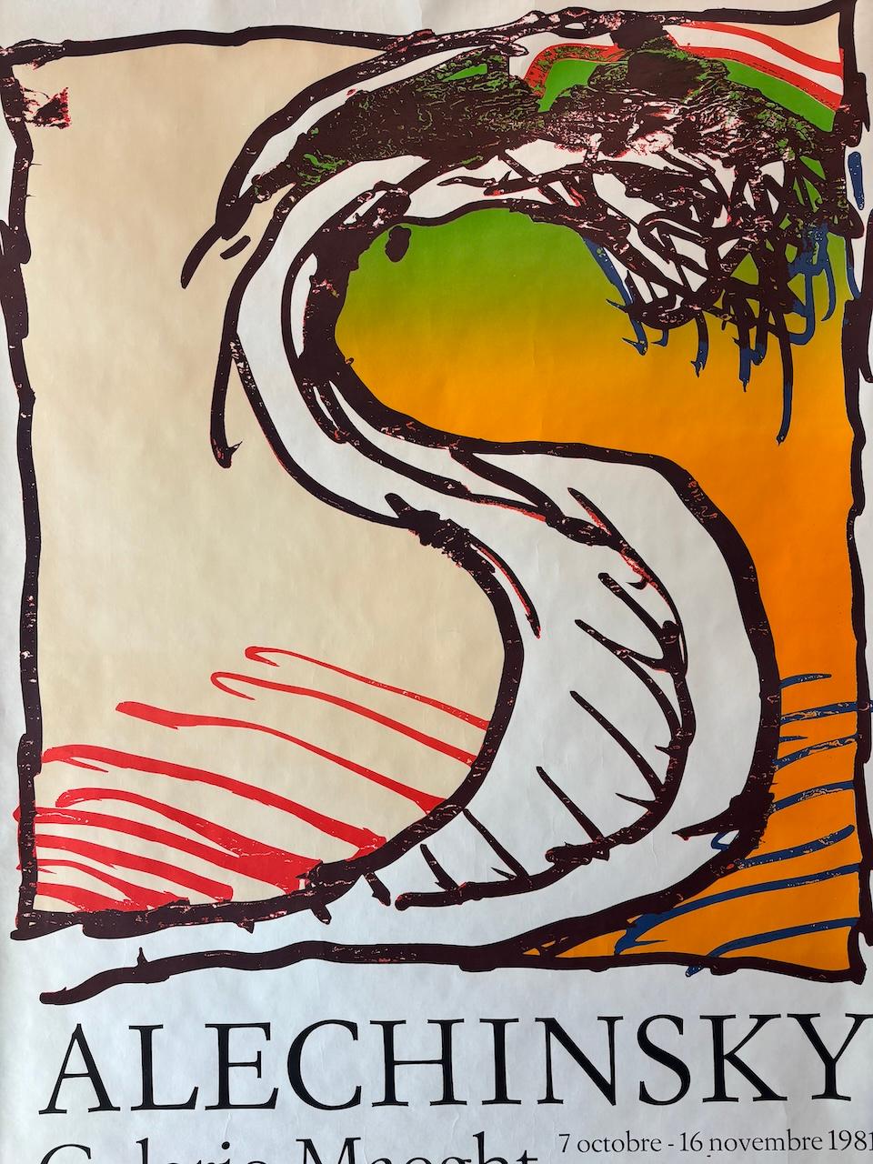 Original-Ausstellungsplakat, Pierre Alechinsky für Galerie Maeght, 1981 im Zustand „Gut“ im Angebot in Melbourne, Victoria
