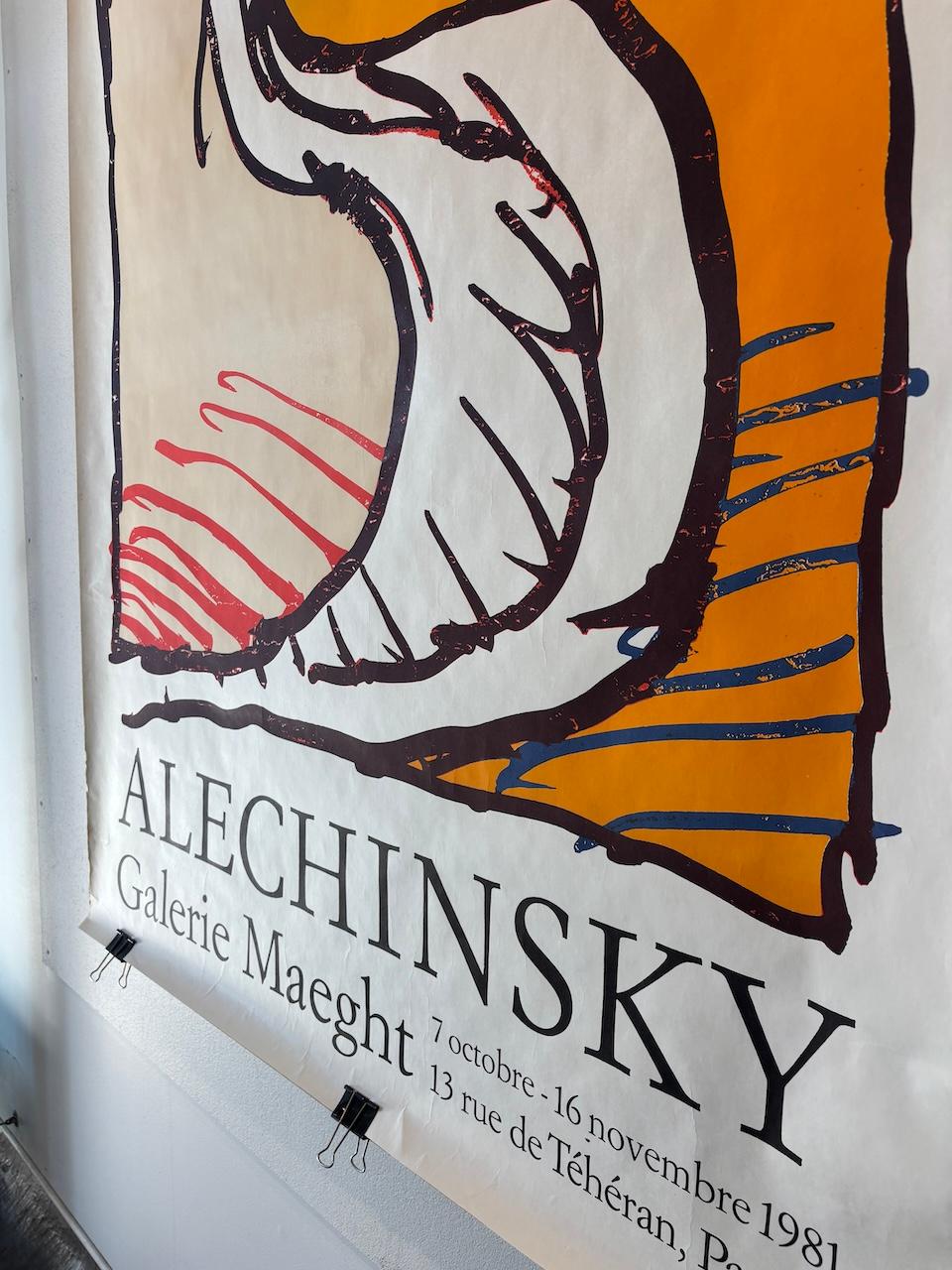 Original-Ausstellungsplakat, Pierre Alechinsky für Galerie Maeght, 1981 (Ende des 20. Jahrhunderts) im Angebot