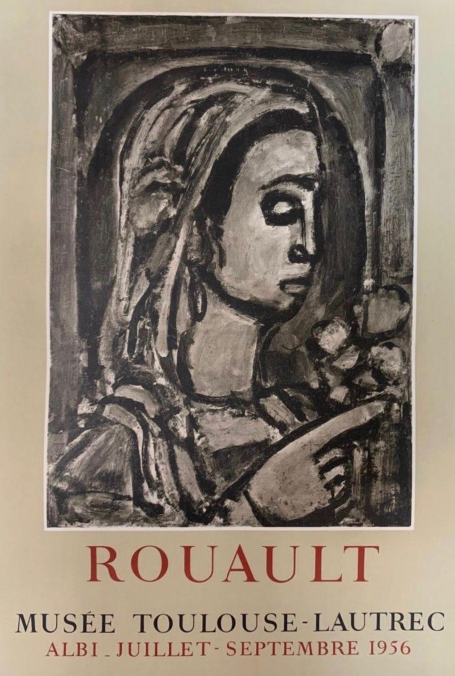Affiche d'exposition originale, ROUAULT 'MUSEE TOULOUSE-LAUTREC', 1956