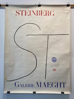 Poster originale della mostra, Saul Steinberg per la Galerie Maeght 1973