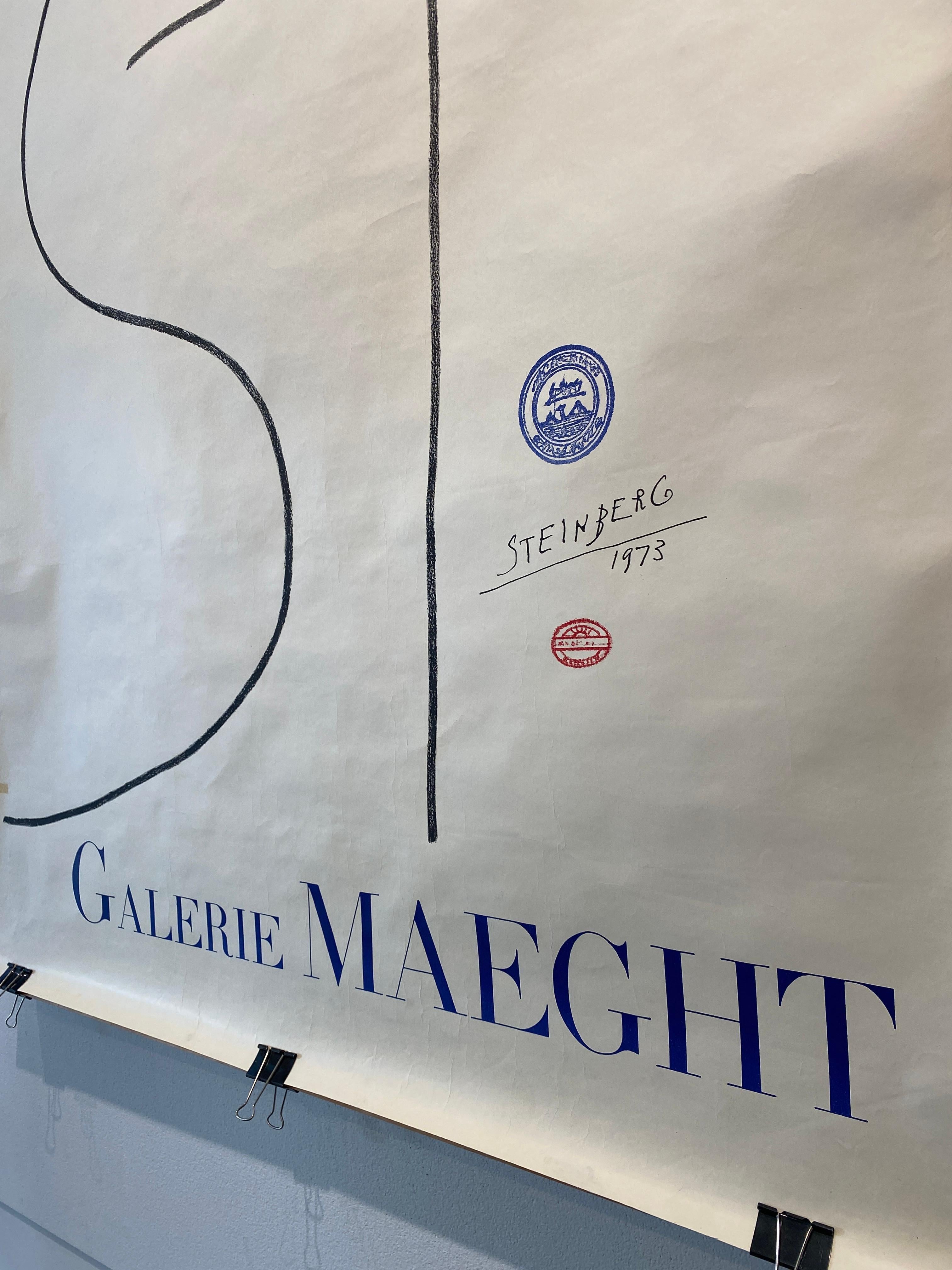 Original-Ausstellungsplakat, Saul Steinberg für Galerie Maeght 1973 (Französisch) im Angebot