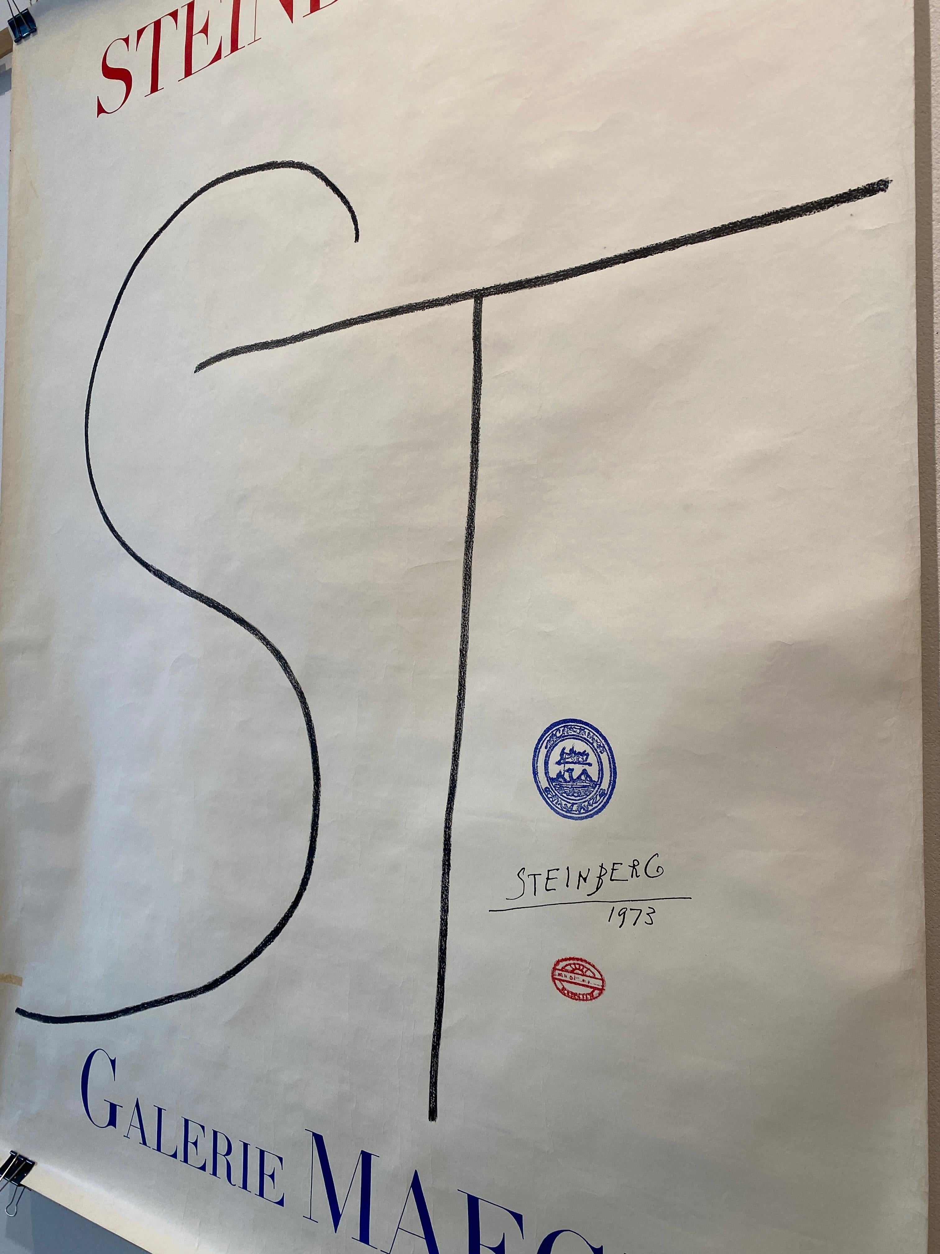 Original-Ausstellungsplakat, Saul Steinberg für Galerie Maeght 1973 im Zustand „Gut“ im Angebot in Melbourne, Victoria