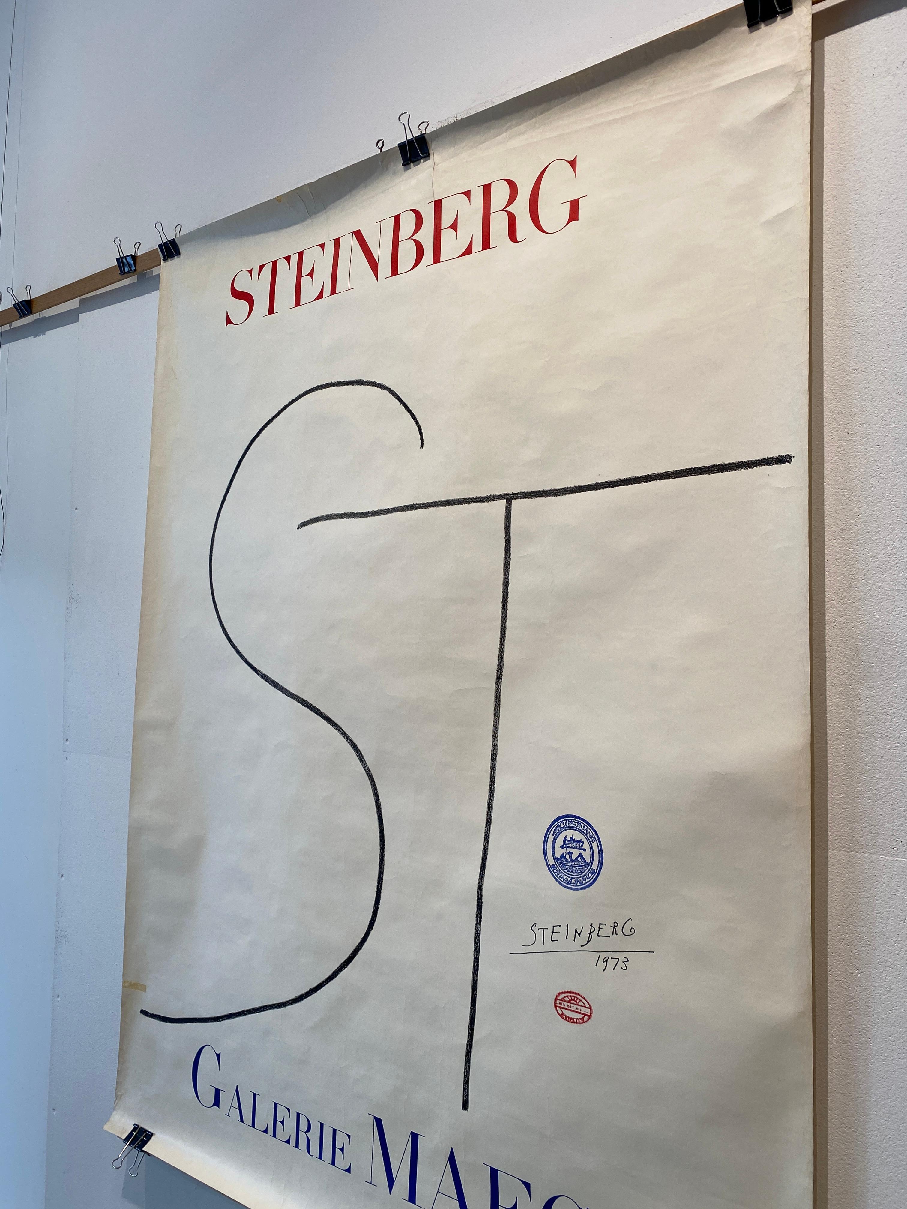 Original-Ausstellungsplakat, Saul Steinberg für Galerie Maeght 1973 (Ende des 20. Jahrhunderts) im Angebot