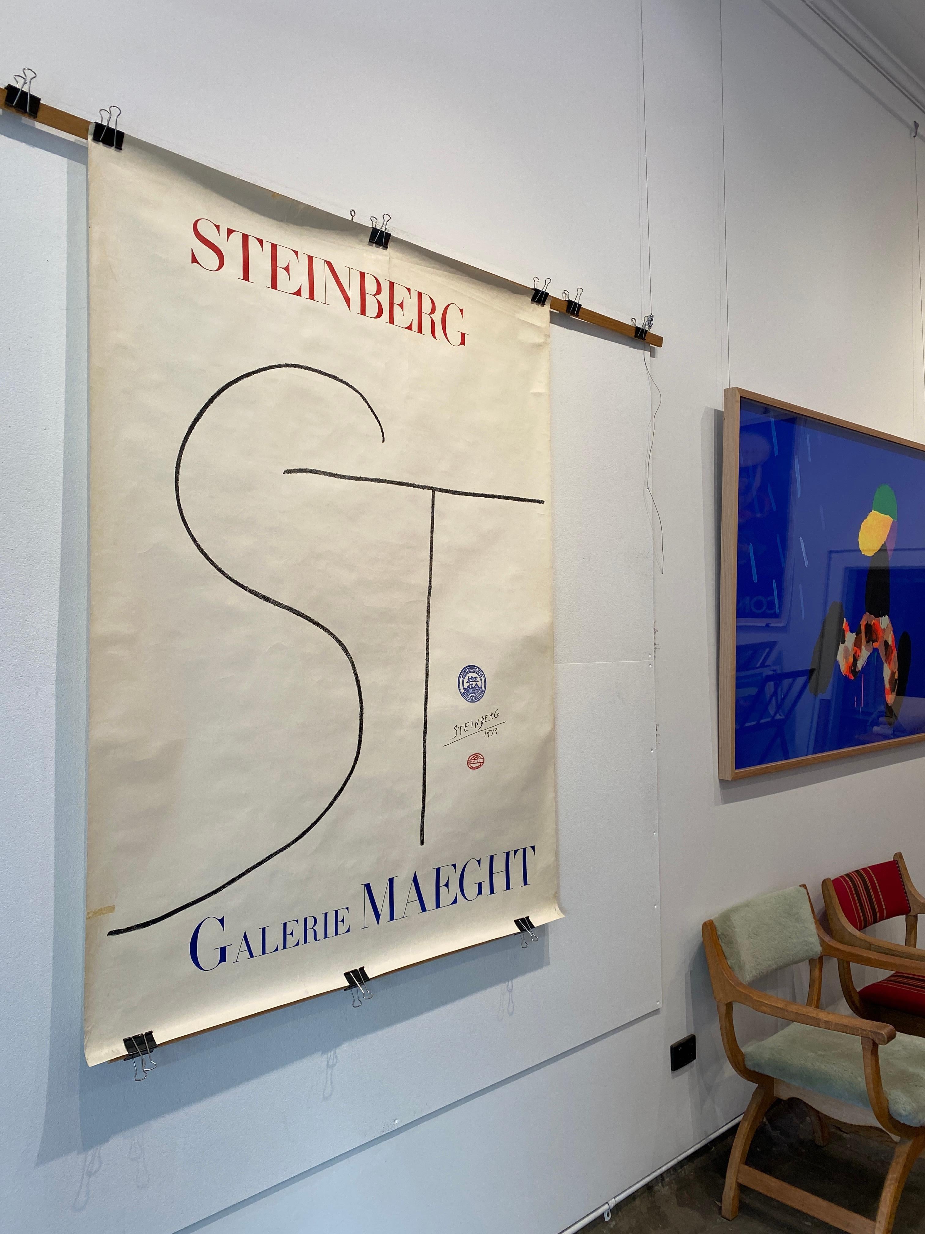 Original-Ausstellungsplakat, Saul Steinberg für Galerie Maeght 1973 im Angebot 1