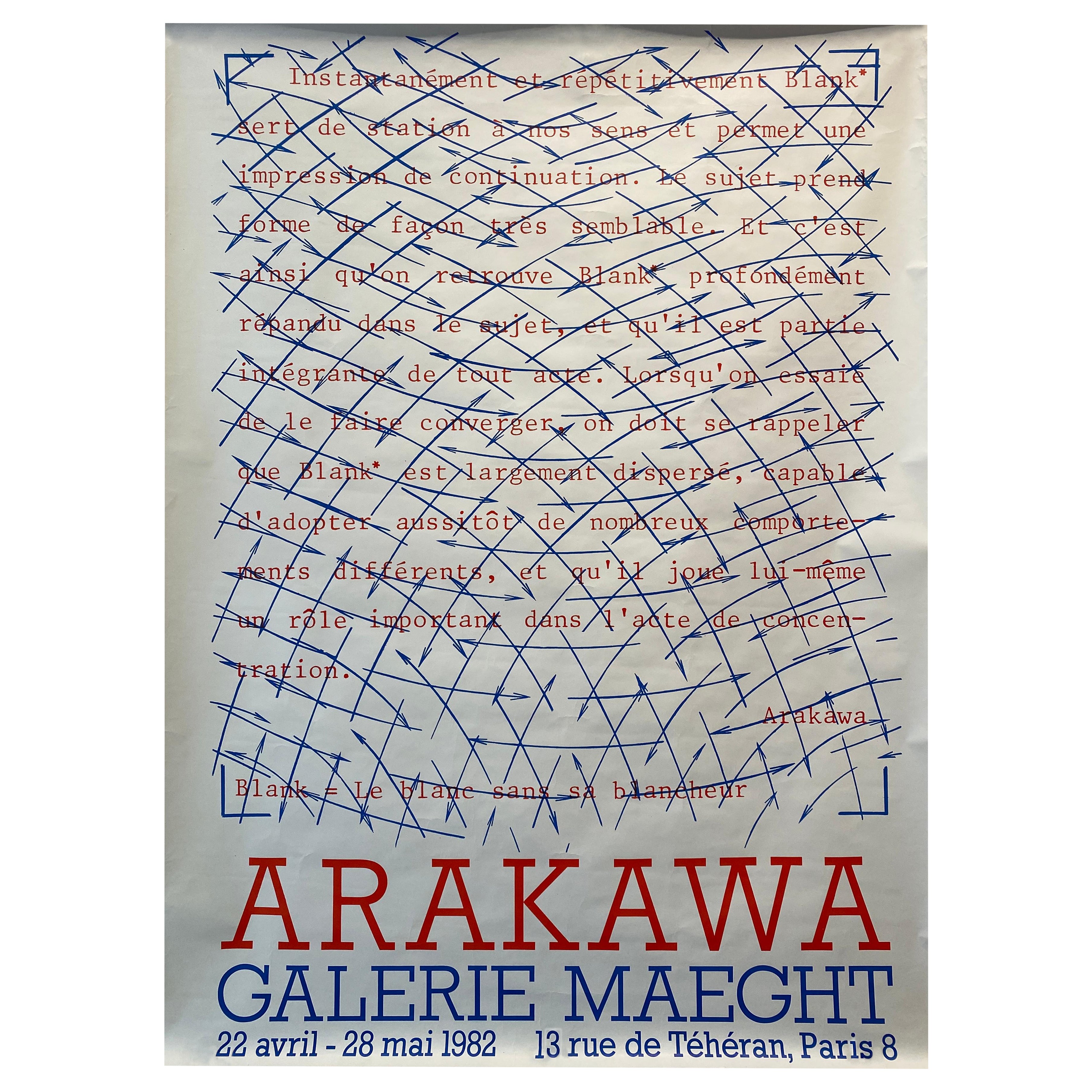 Original-Ausstellungsplakat, 'Shusaku Arakawa Galerie Maeght' 1982