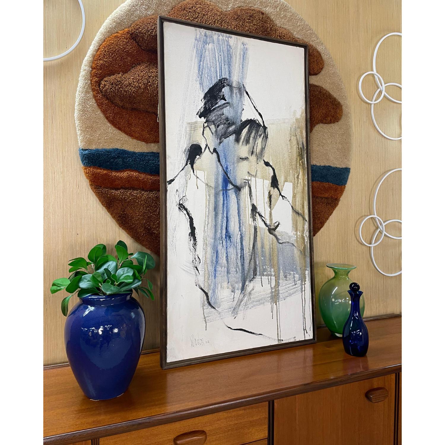 Gino Hollander 1968 Pintura figurativa expresionista original firmada Moderno de mediados de siglo