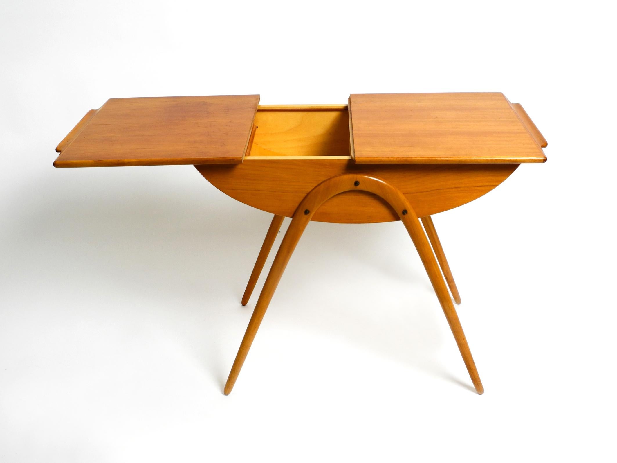 Original Extraordinary Mid-Century Modern Side Table with Sliding Doors 8
