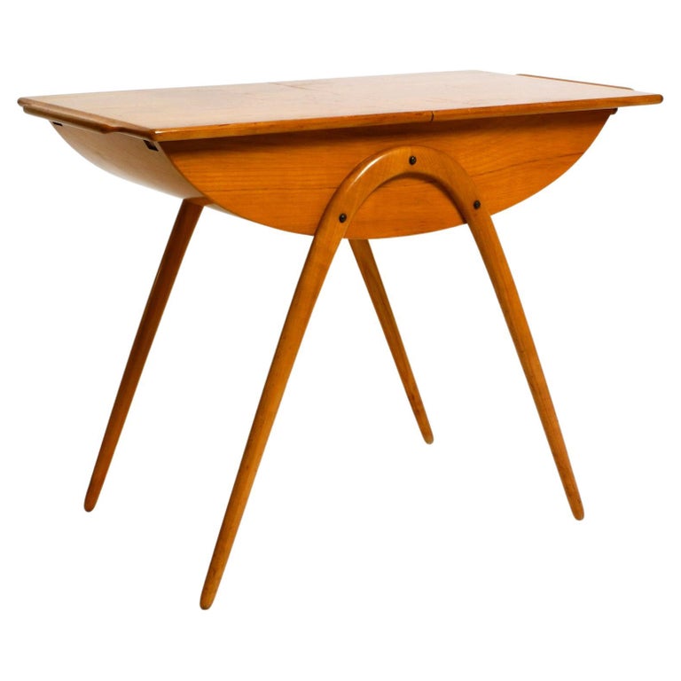 Original extraordinary Mid Century Modern side table with sliding doors