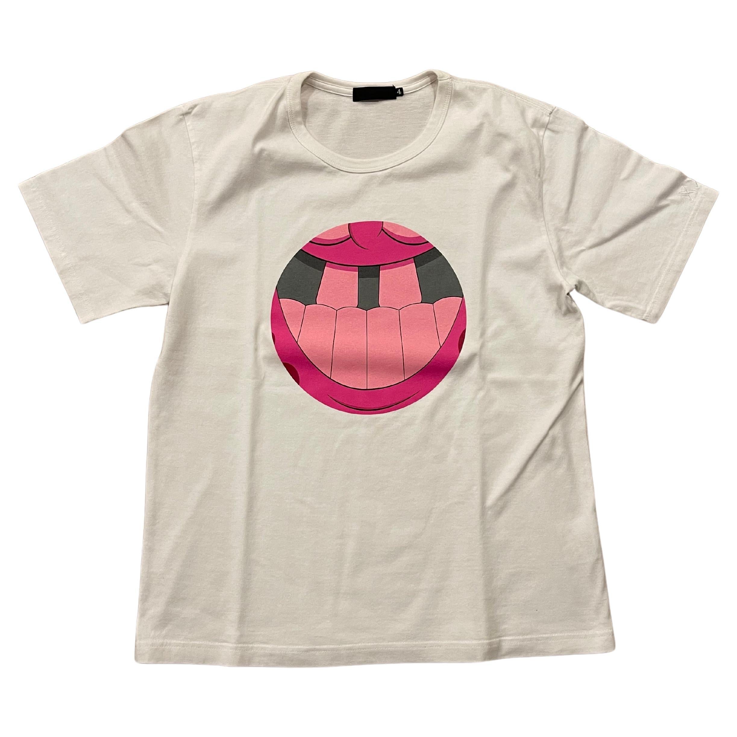 Original Fake Pink Tee Face White Short Sleeve Tee For Sale