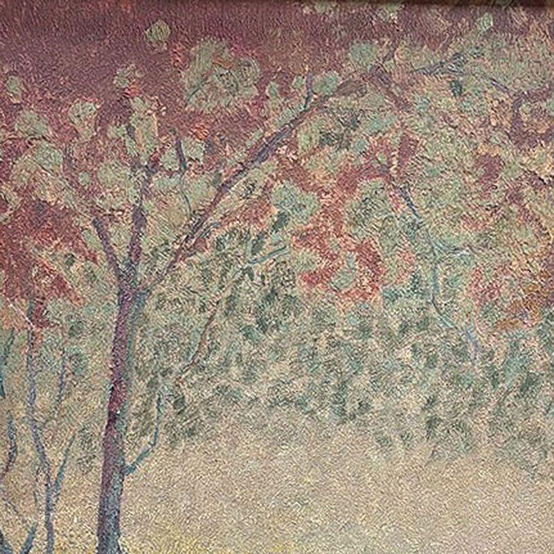 American Original Fall Celebration Impression Painting Oil On Baord, Framed For Sale