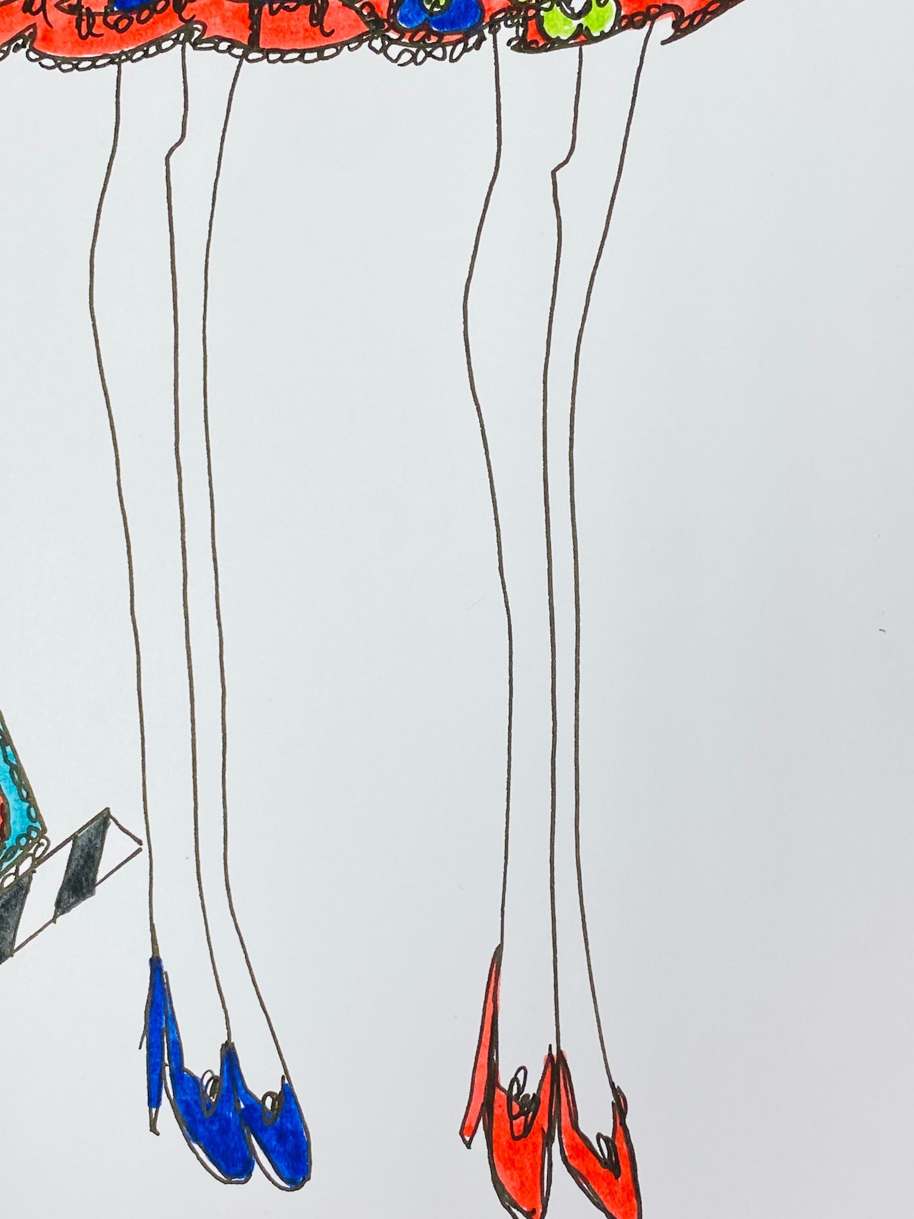 Altro Disegno di moda originale Illustrazione ad acquerello Laura Ashley Designer in vendita