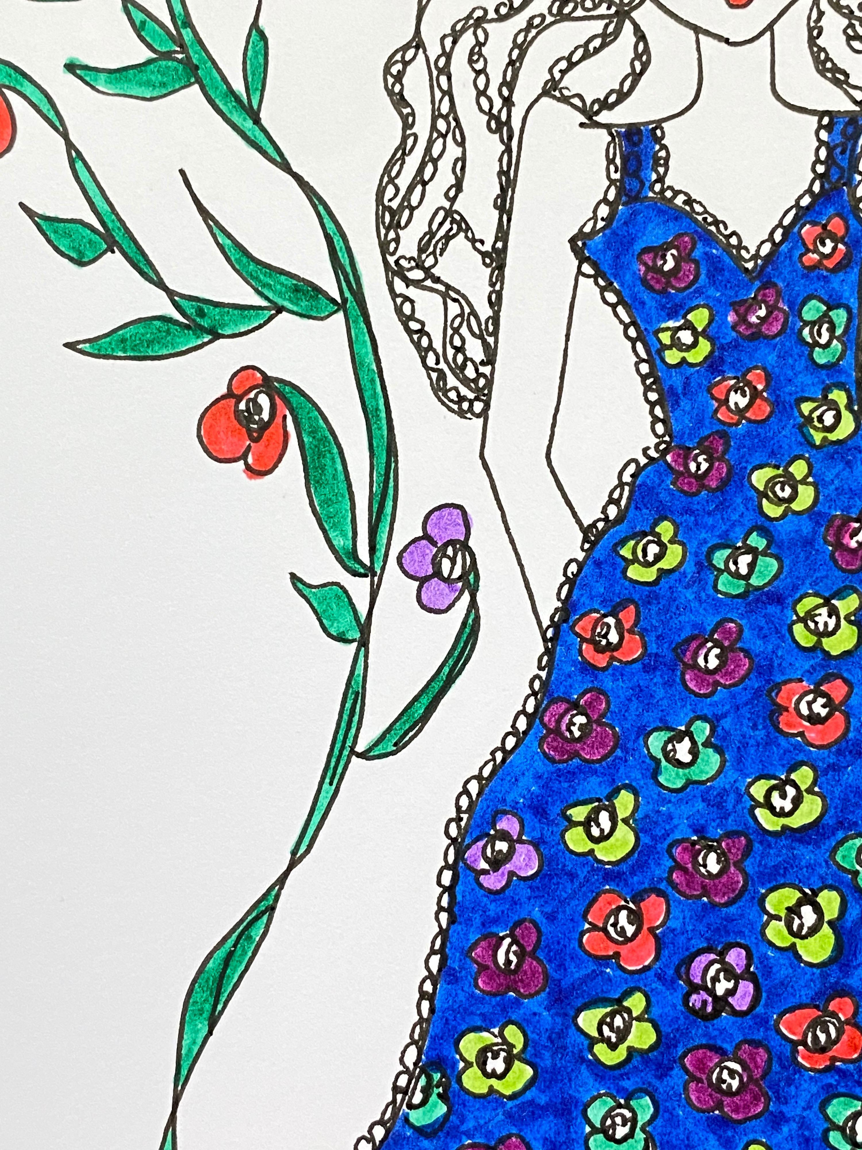 Autre Illustration de mode originale à l'aquarelle - Peinture à l'aquarelle - Laura Ashley Designer en vente
