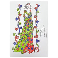Original Mode Design Illustration Aquarell Malerei Laura Ashley Designer