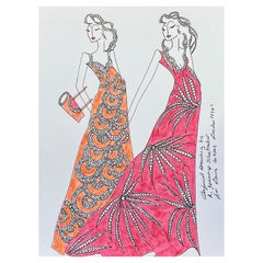 Original Mode Design Illustration Aquarell Malerei Laura Ashley Designer