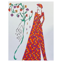 Original Original-Modedesign- Illustration, Aquarellmalerei Laura Ashley Designer