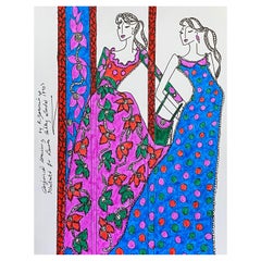 Original Original-Modedesign- Illustration, Aquarellmalerei Laura Ashley Designer