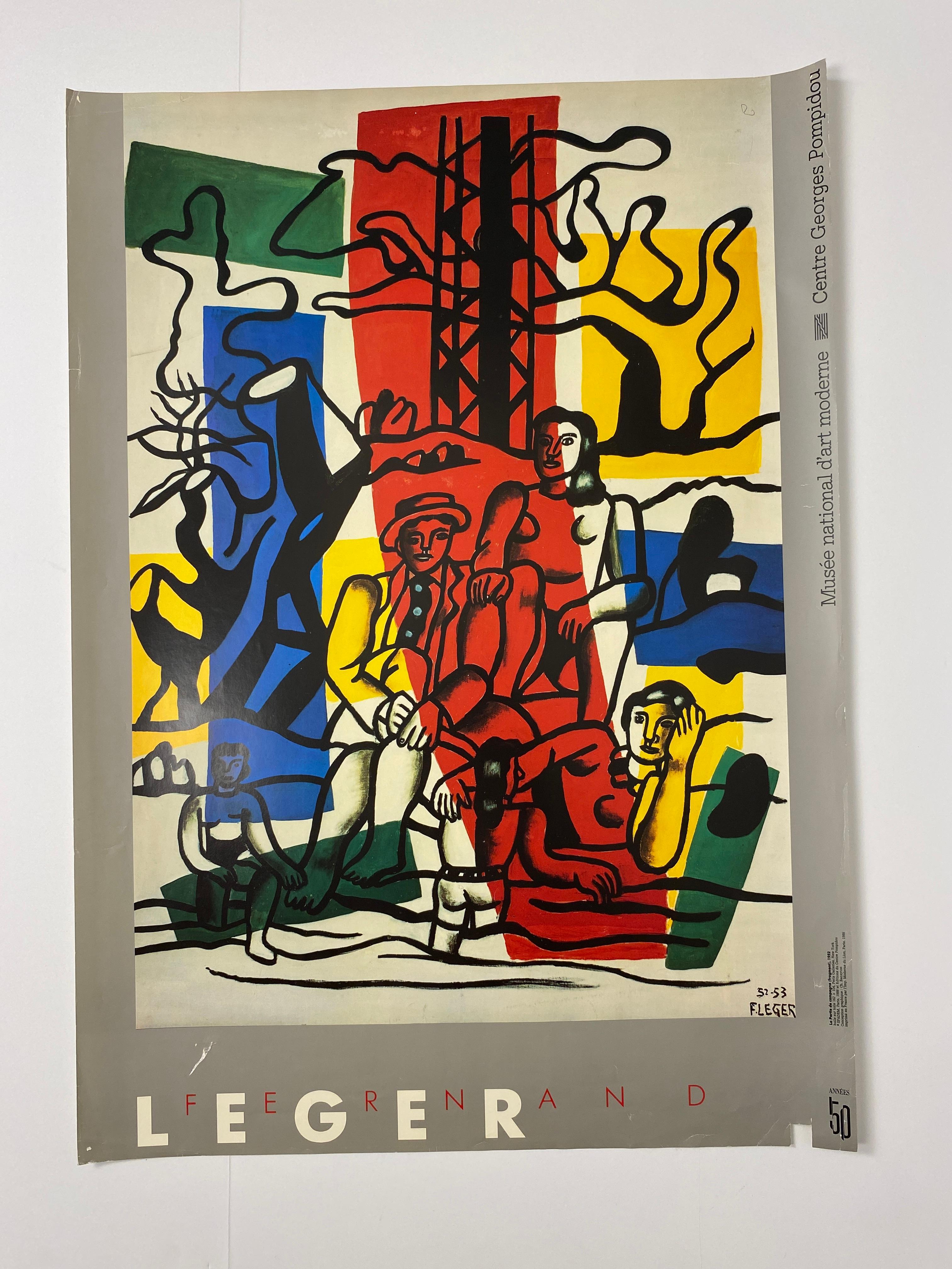 Cartel original de Fernand Leger de 1952-53 del Centro Pompidou de París Francés en venta