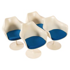 Original Fiberglass Tulip Arm Chairs by Eero Saarinen for Knoll 1970s