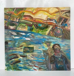 Originales figuratives abstraktes Gemälde von Warren Fischer