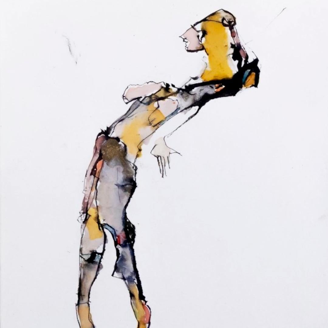 Pintura figurativa original en acuarela del artista estadounidense Martin Sumers Moderno en venta