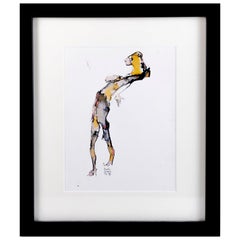 Pintura figurativa original en acuarela del artista estadounidense Martin Sumers