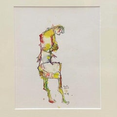 Aquarelle figurative originale de Martin Sumers