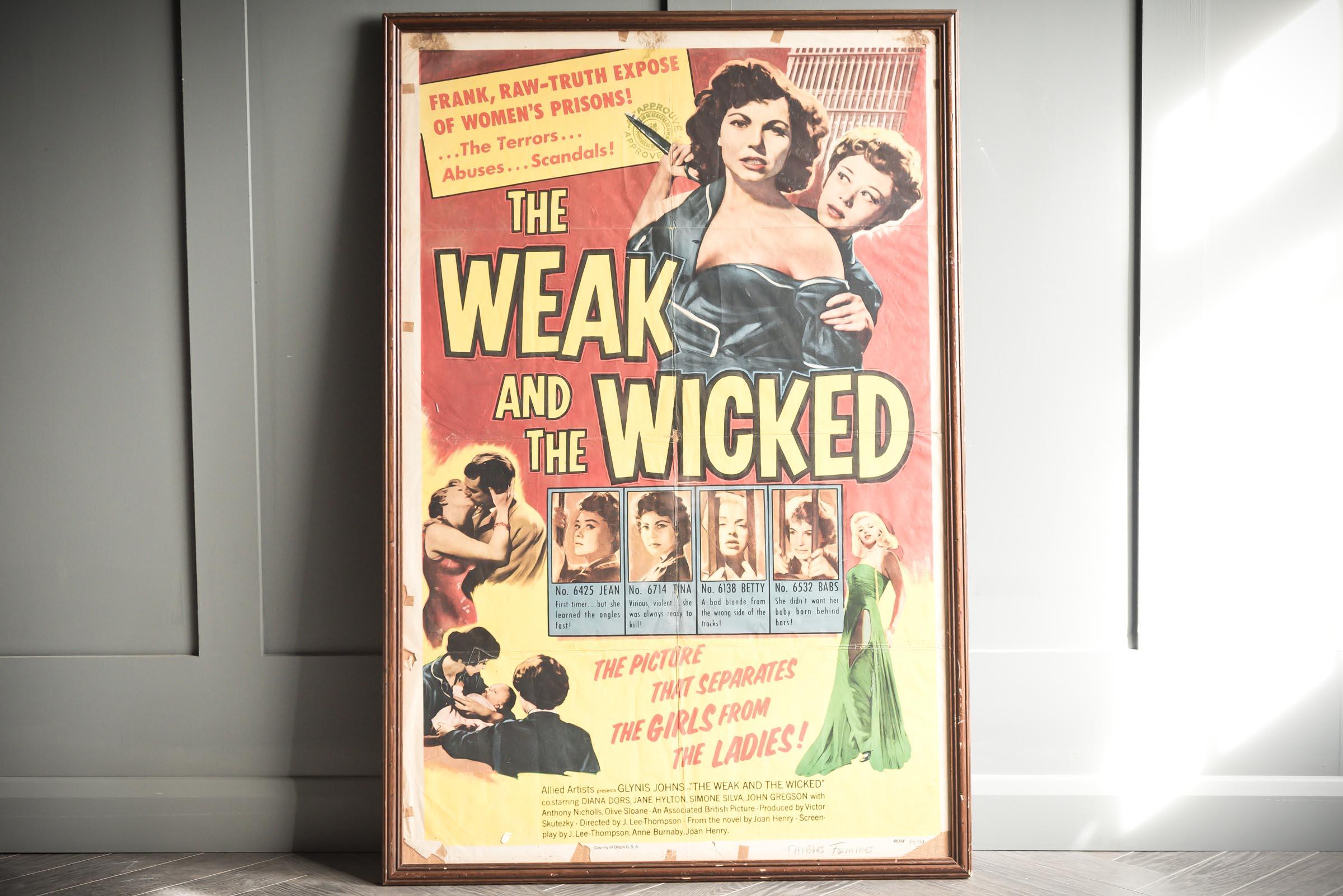 Classic film poster from The Weak And The Wicked Based on a best-selling book and prison experiences of author Joan Henry, director J. Lee Thompson's prison saga explores the life of inmates behind bars where innocence is lost in the world of vice.