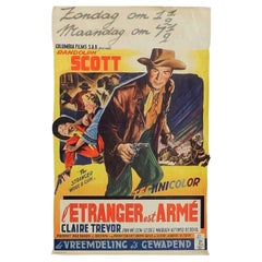Original Film Poster Randolph Scott Belgian version c1953