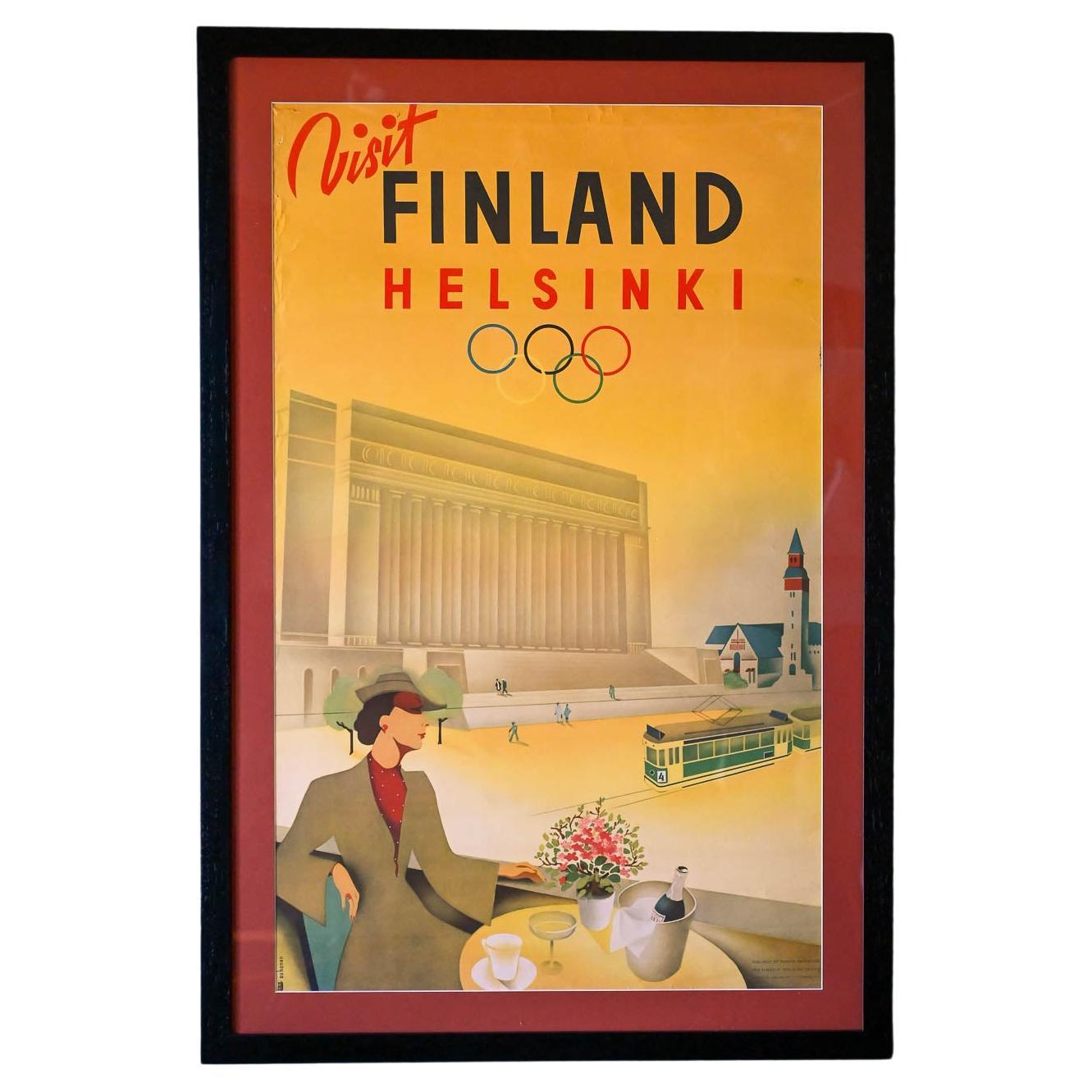 Original Finnland-Reiseplakat von Jorma Suhonen, 1952