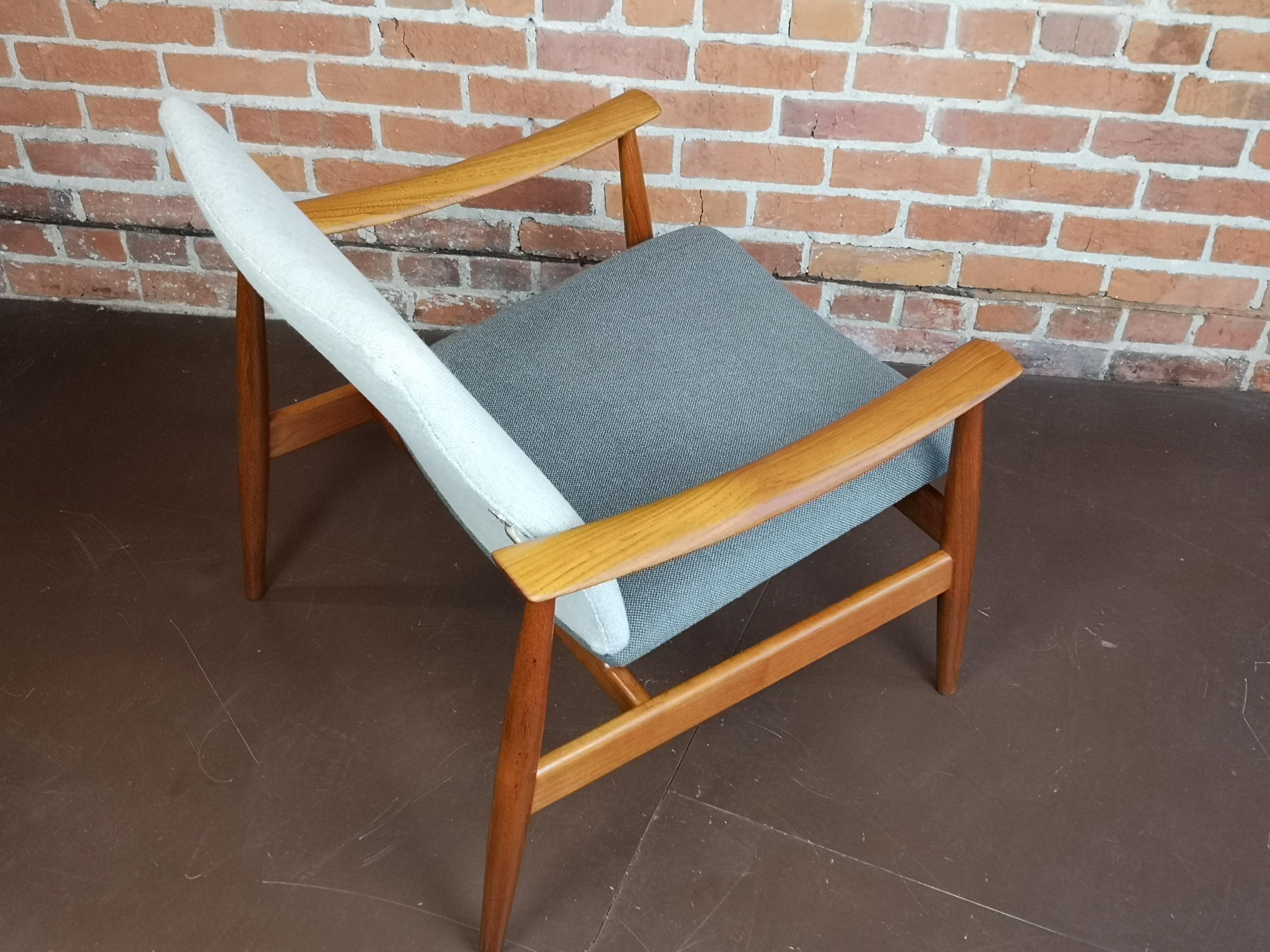 Teak Original Finn Juhl FD138 Easy Lounge Chair for France and Son