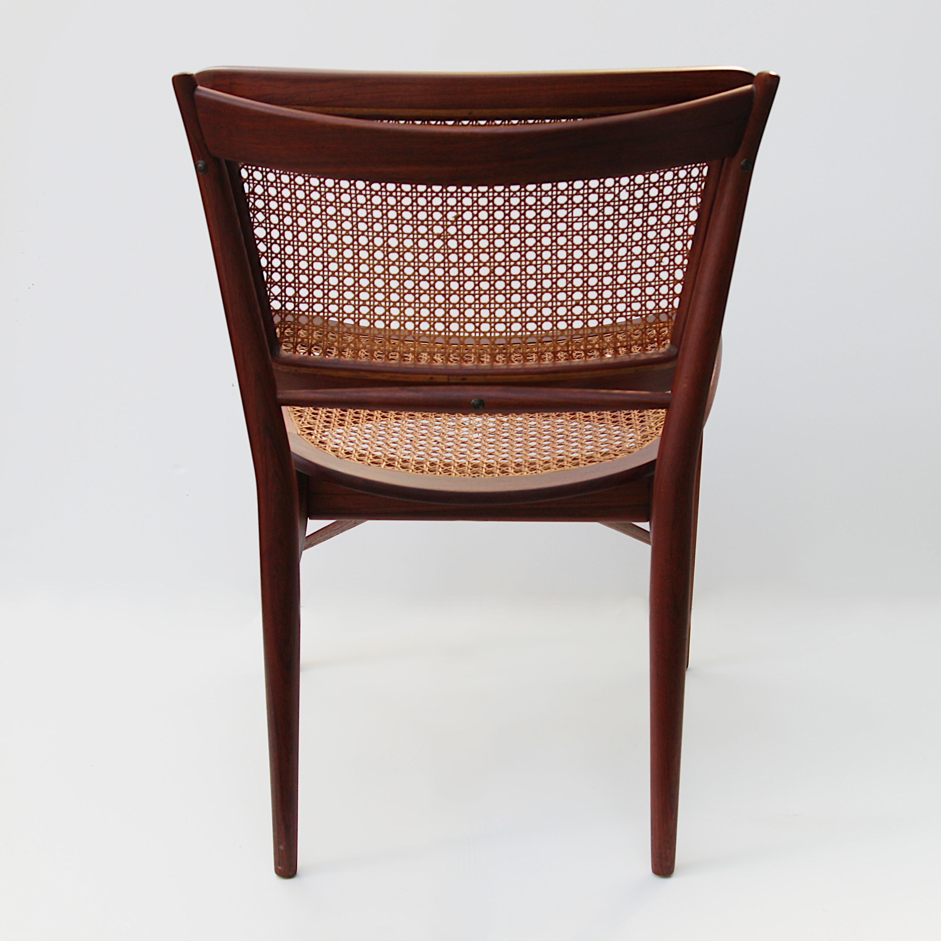 Woven Original Finn Juhl Model NV 51/403 Teak & Cane Dining Side Chair by Baker