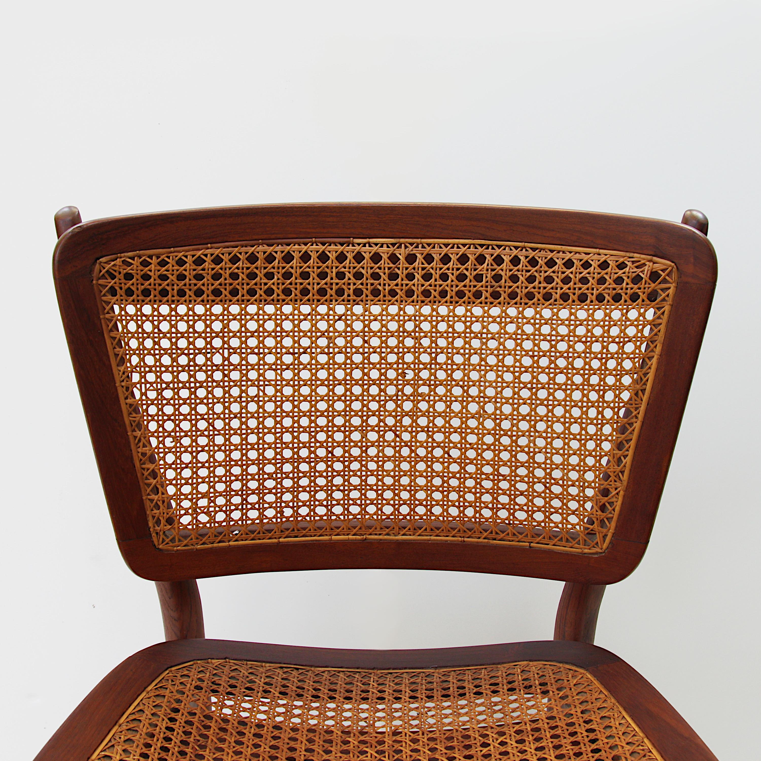 Mid-20th Century Original Finn Juhl Model NV 51/403 Teak & Cane Dining Side Chair by Baker