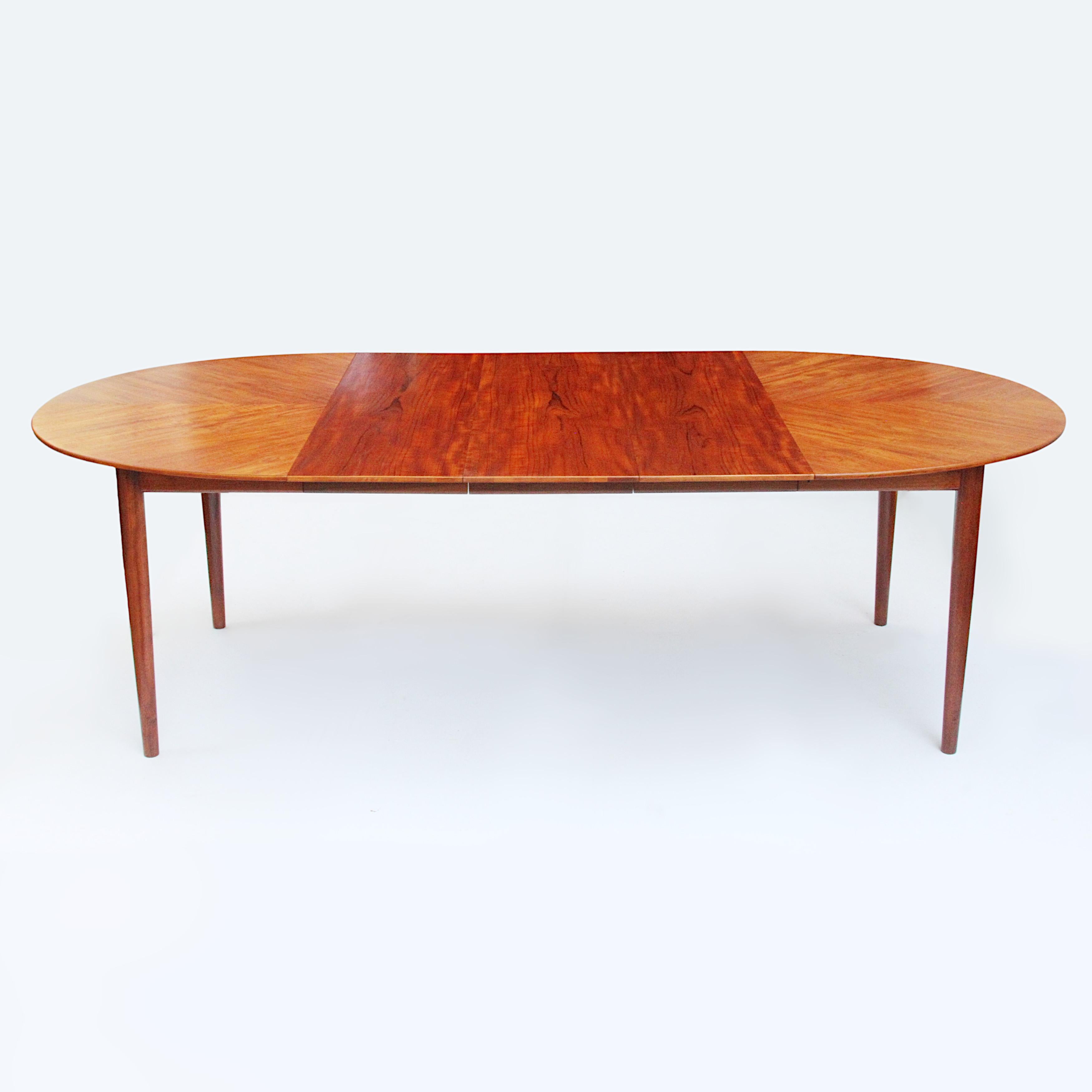 Mid-Century Modern Original Finn Juhl Teak & Walnut Extendable 8ft Dining Table by Baker